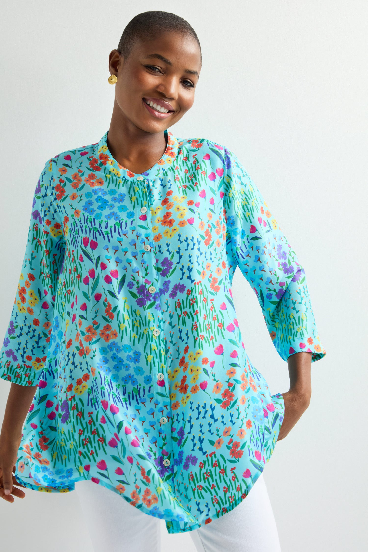 Garden Patchwork Silk Shirt