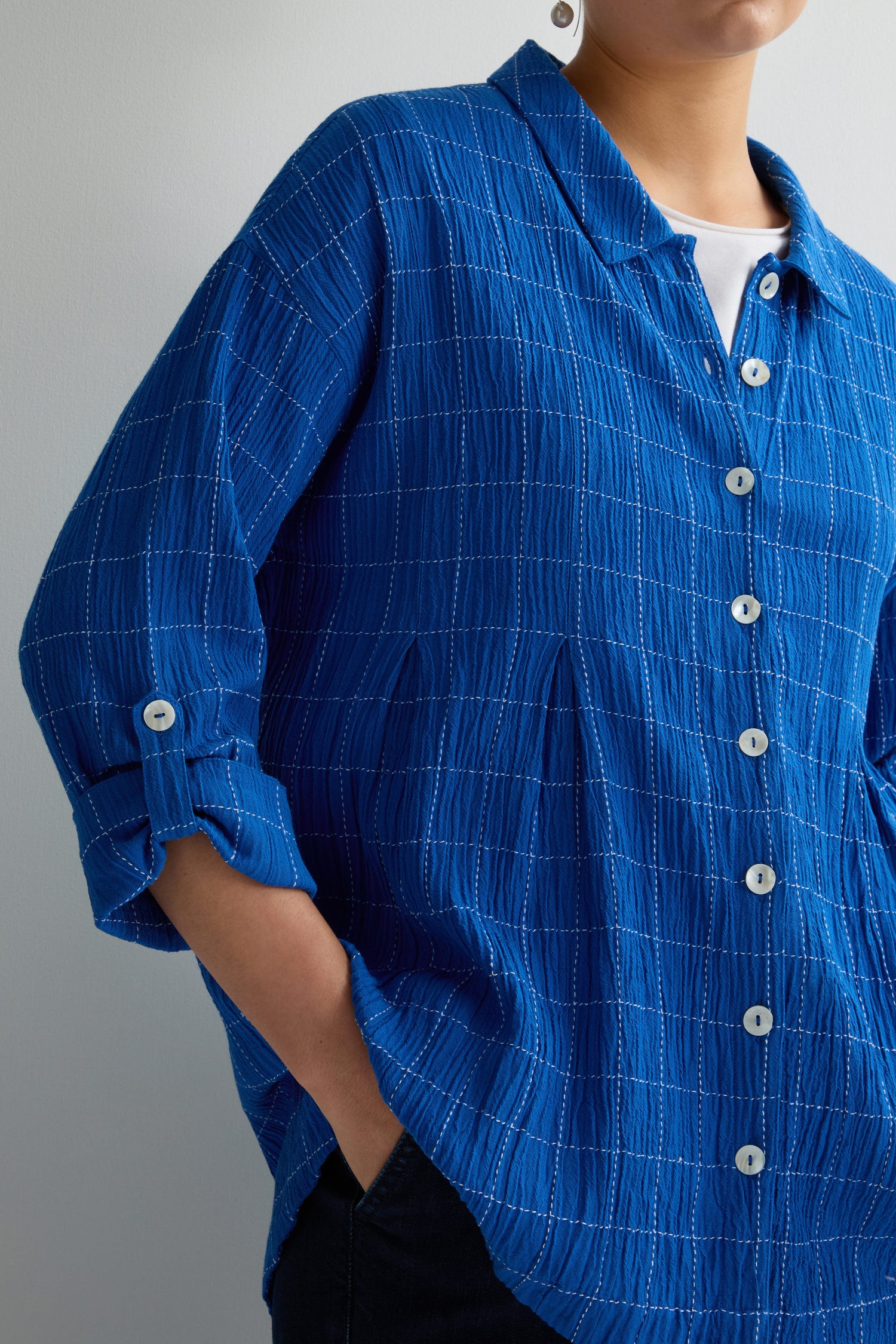 Stitched Grid Check Shirt