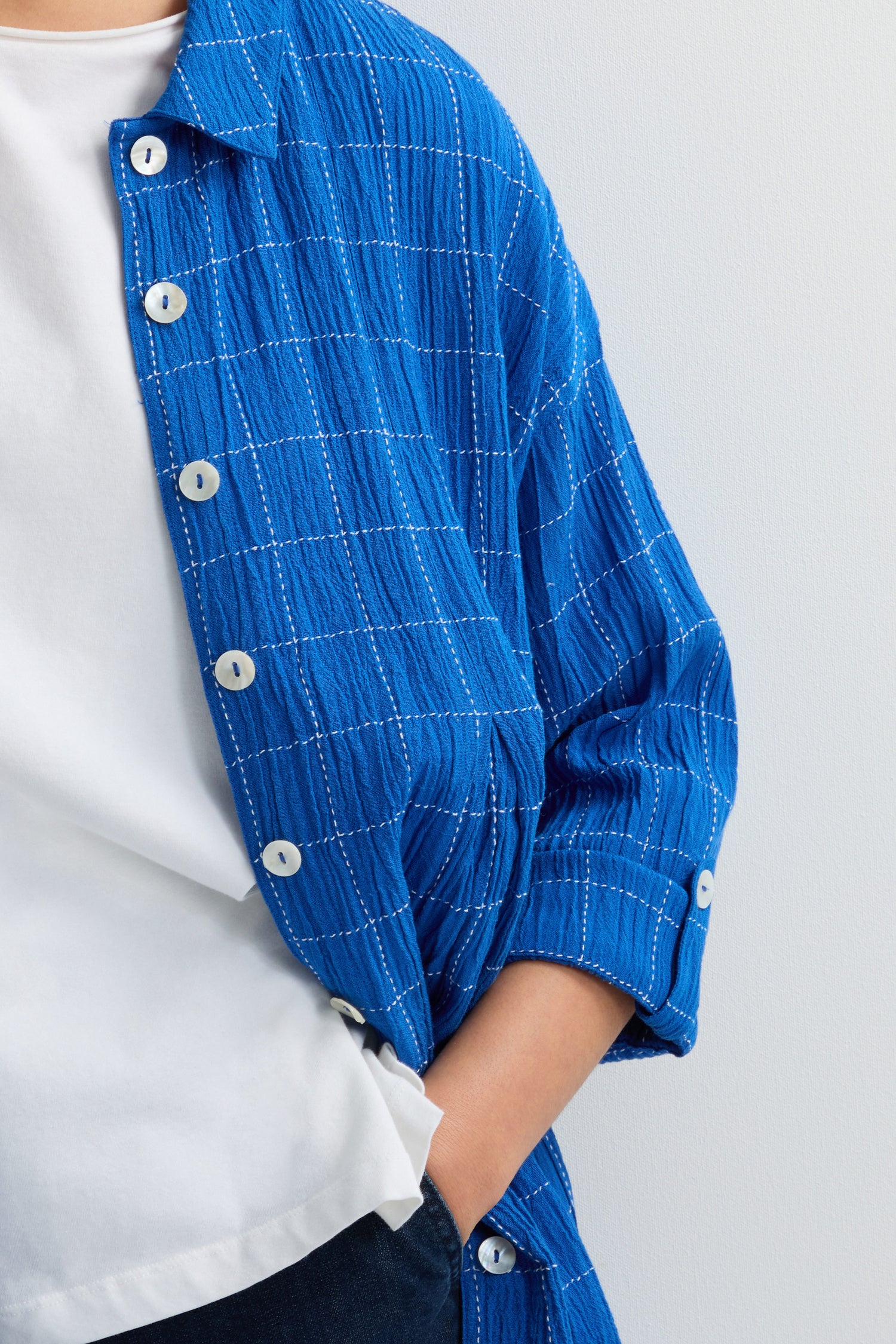 Stitched Grid Check Shirt