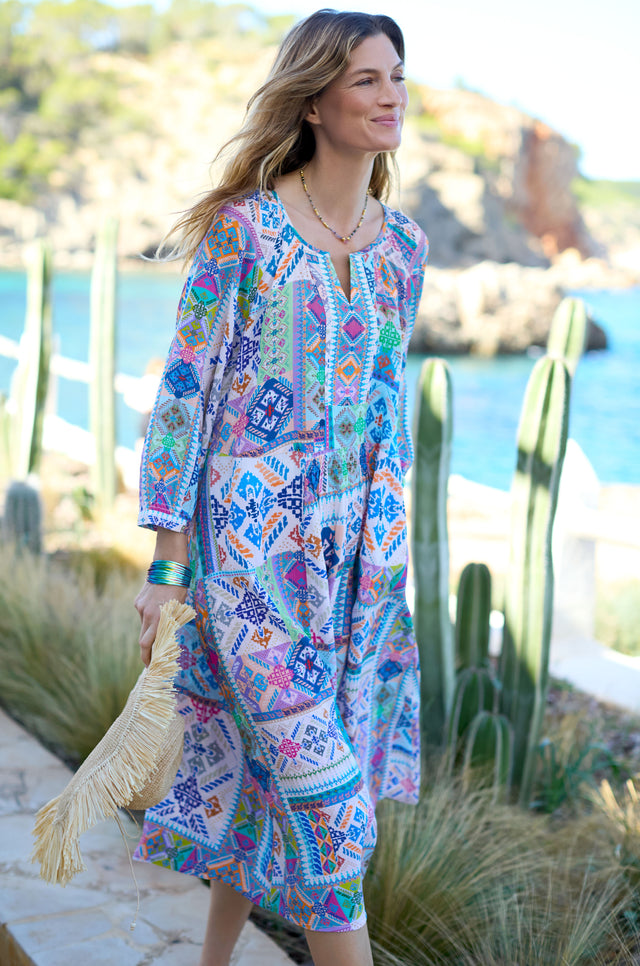 Sahara サハラJacquard Sleeve Tiered Dress JPA3992-3356_3059FRONT_grande.