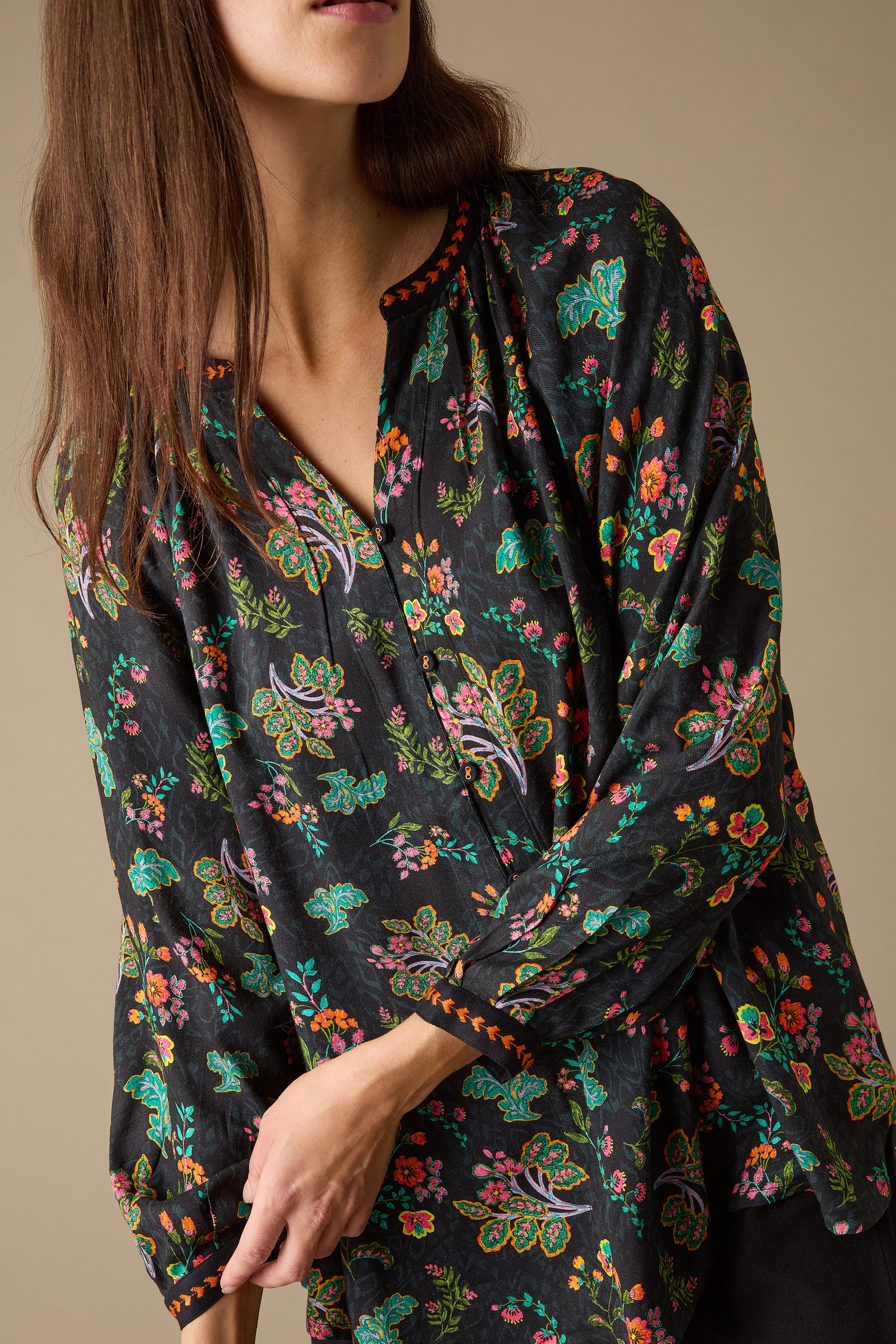 Hand Drawn Floral Boxy Shirt