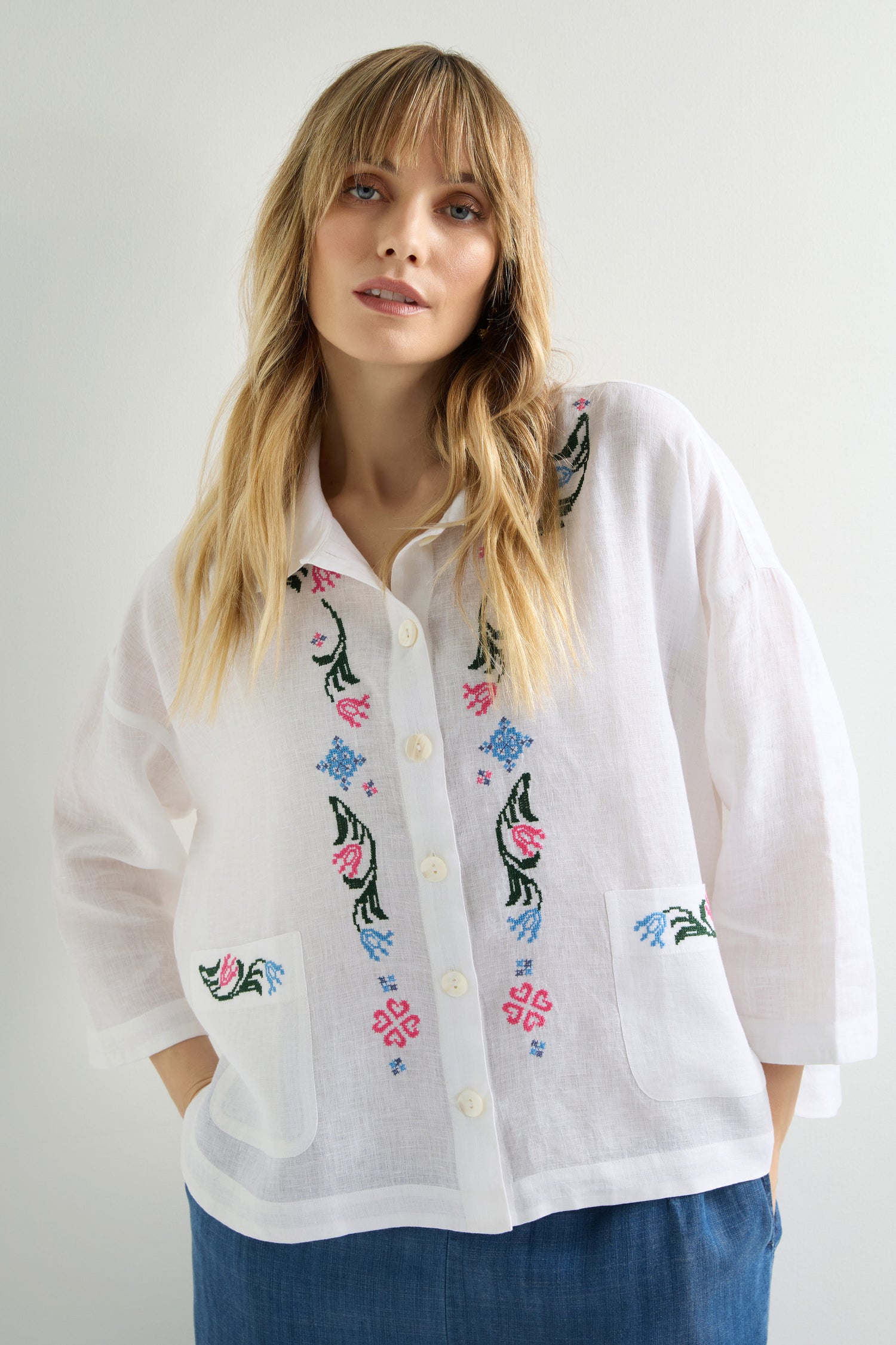 Cross Stitch Embroidered Shirt