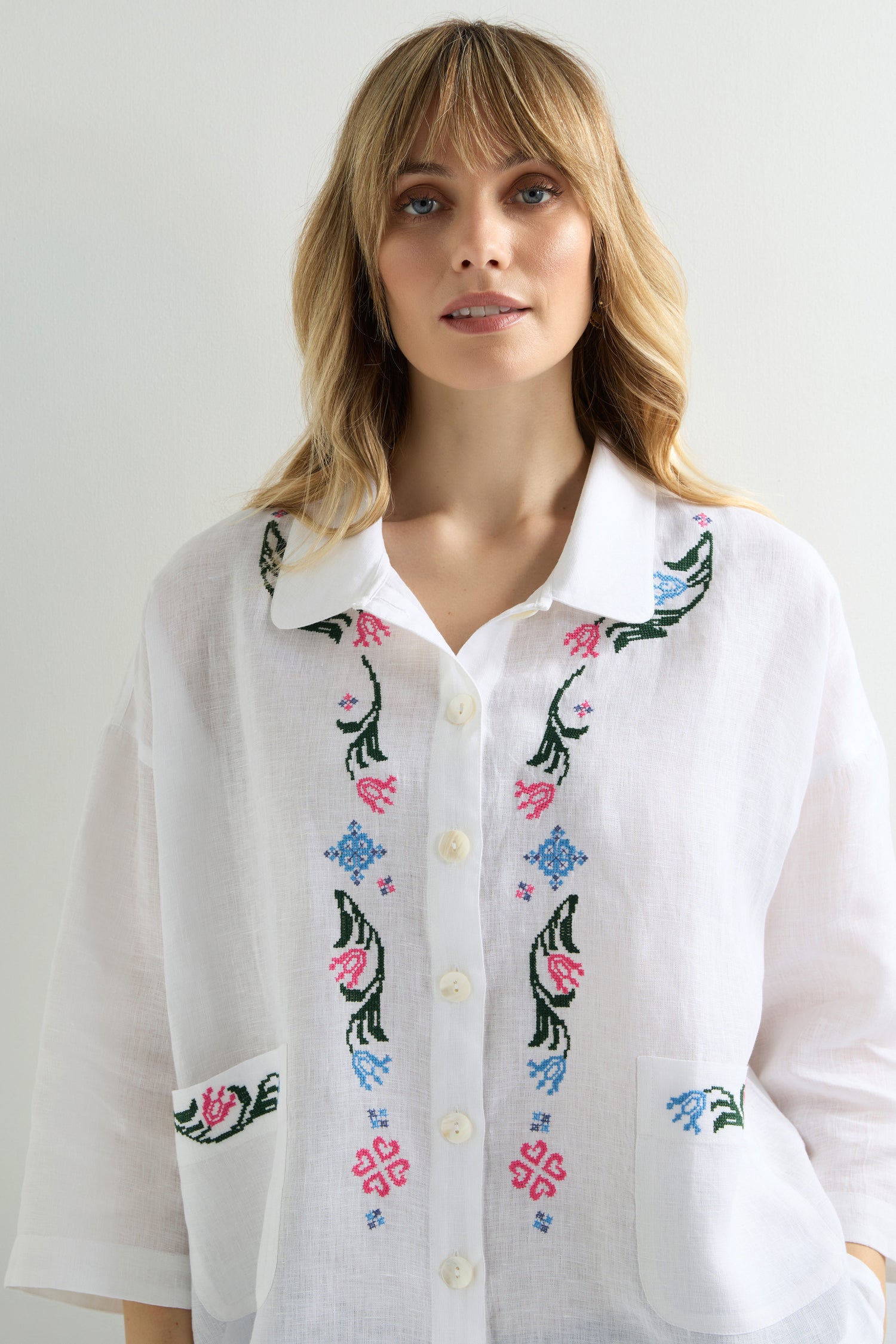 Cross Stitch Embroidered Shirt