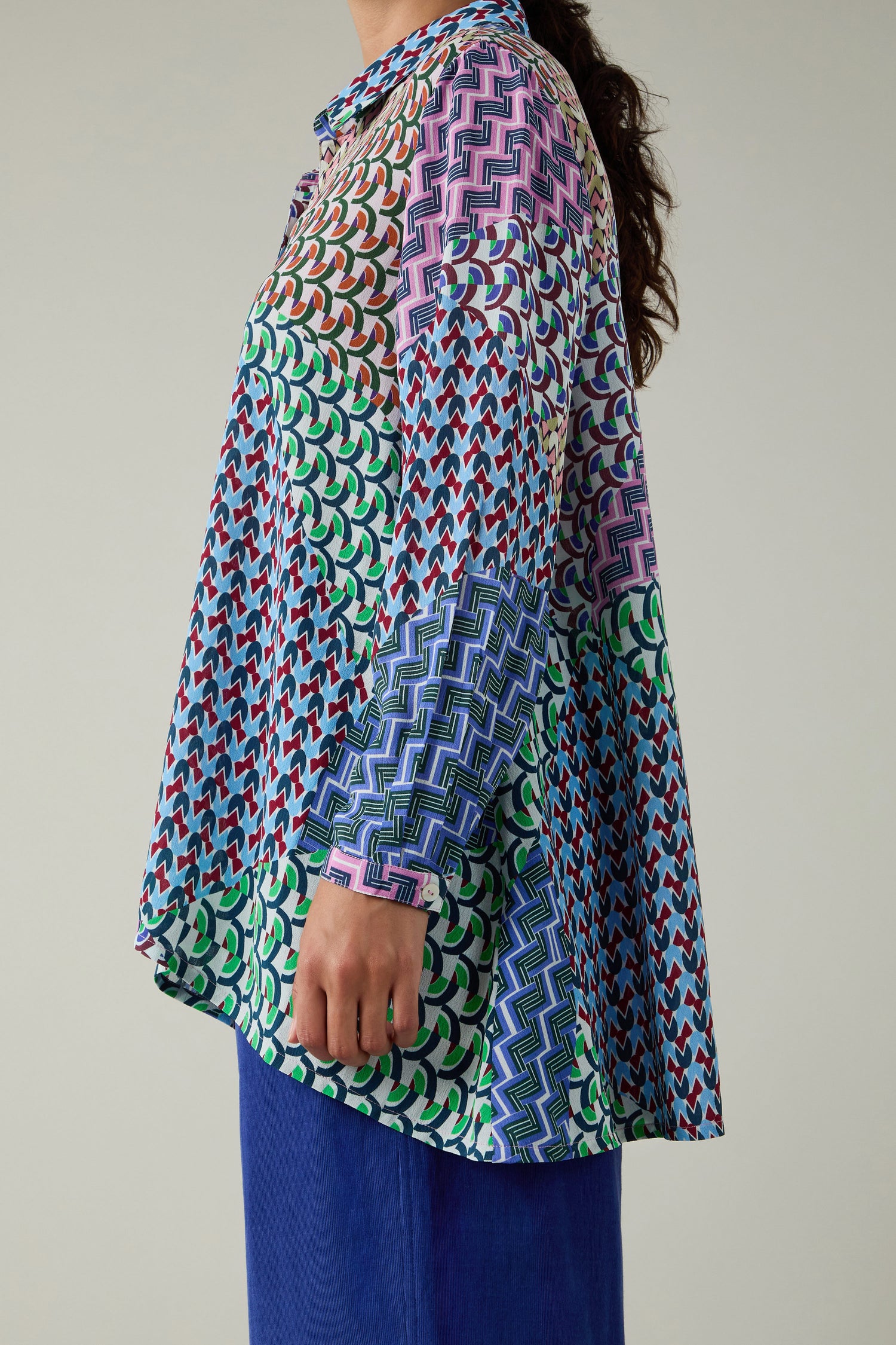 Geo Patchwork Print Shirt
