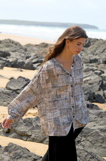Etched Check Print Shirt
