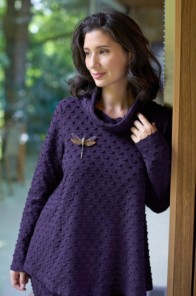 Origami Jersey Cowl Neck Top – Sahara