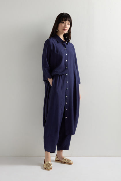 Textured Viscose Shirt Dress