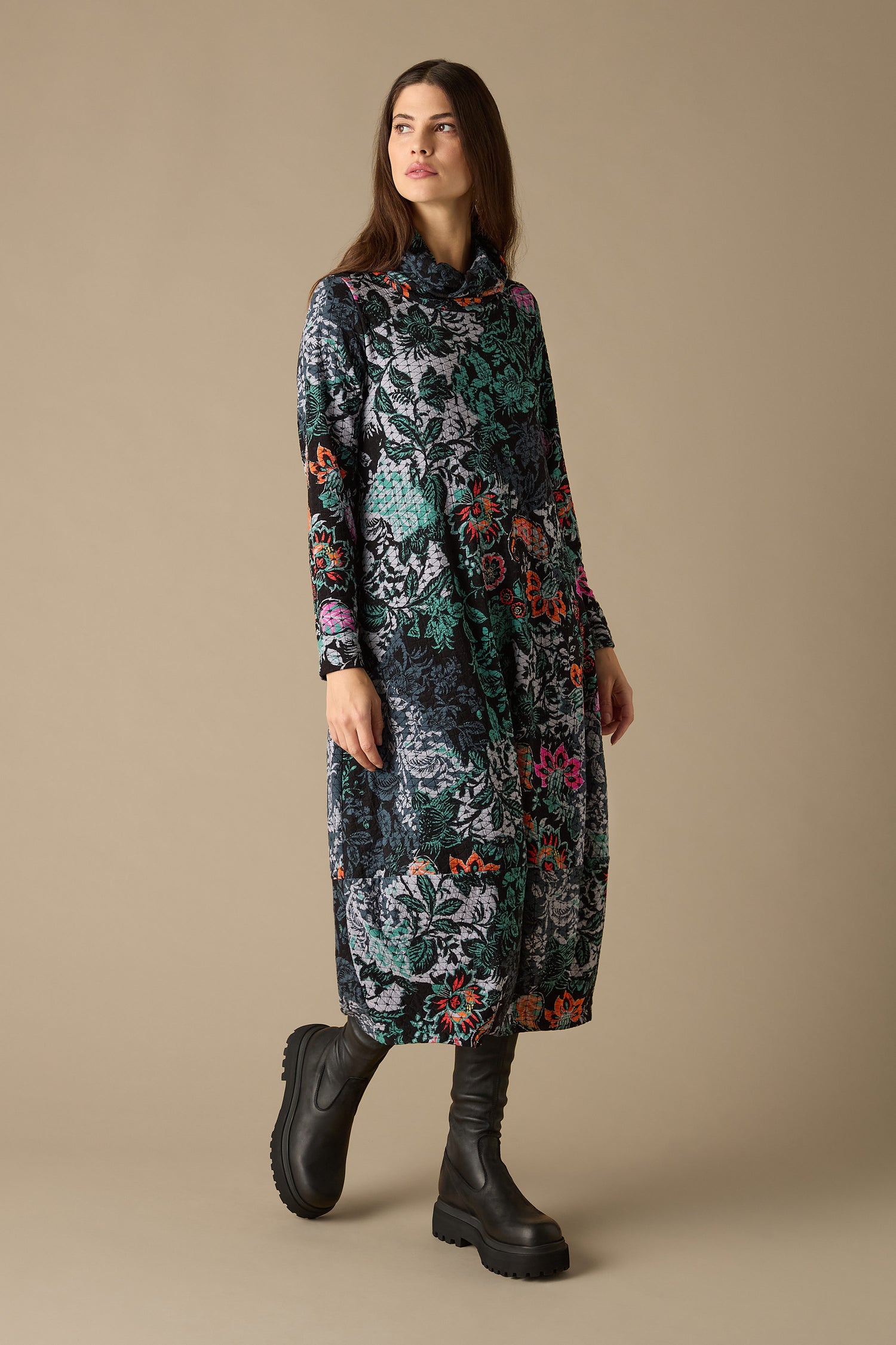 Multi Patchwork Sarasa Jersey Dress