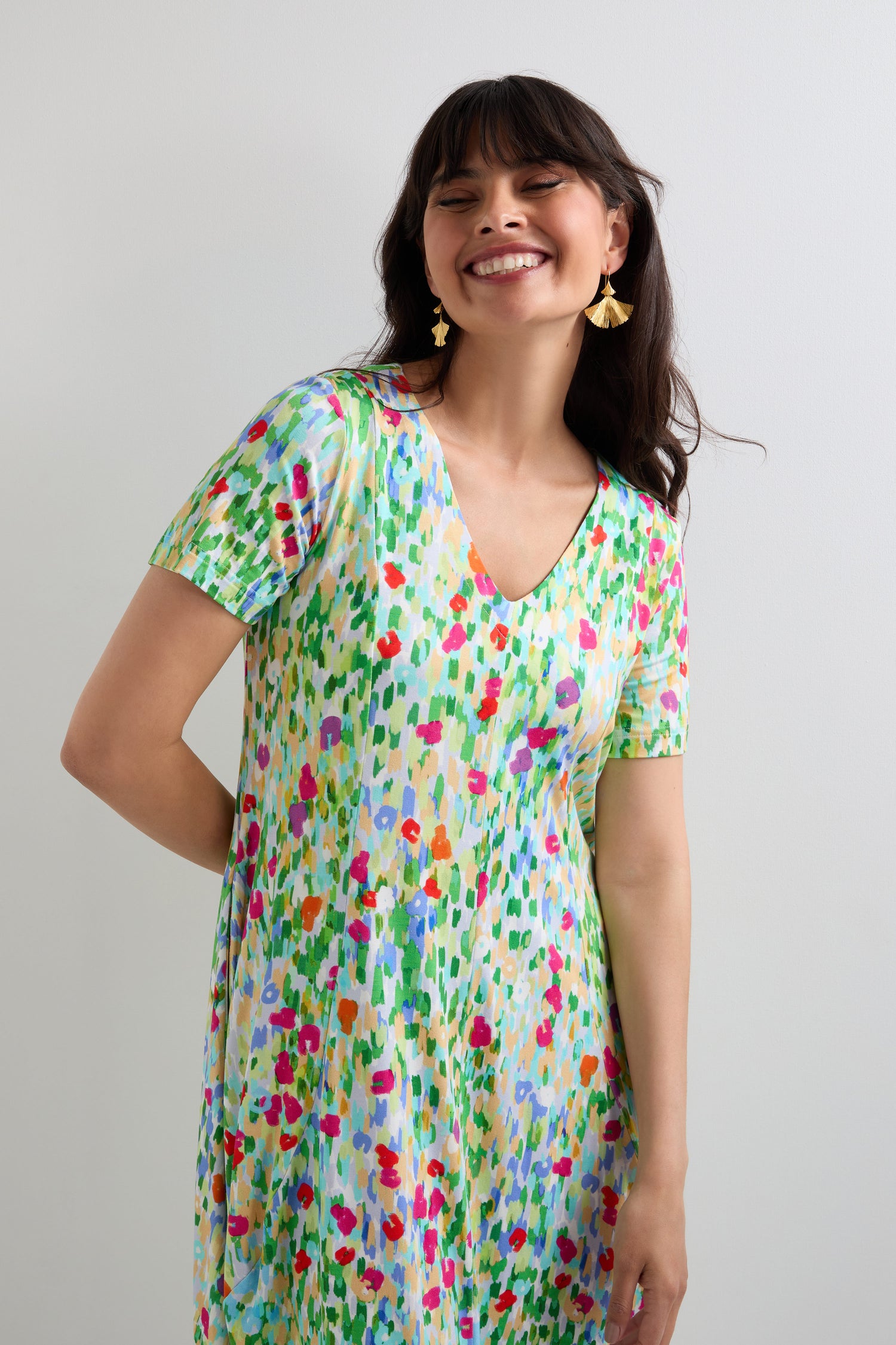Impressionist Garden Jersey Dress