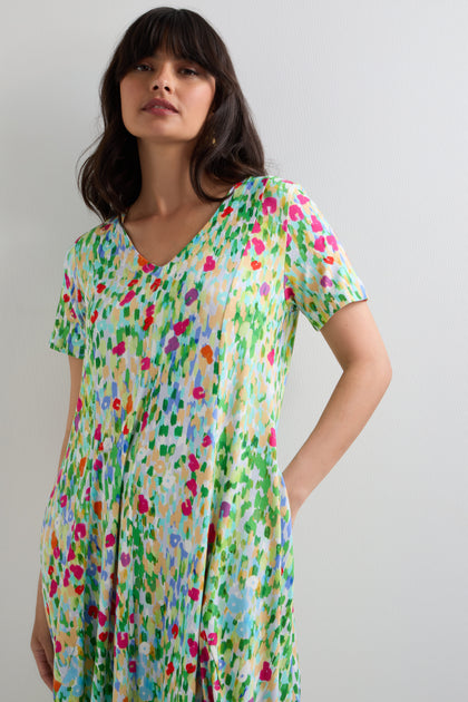 Impressionist Garden Jersey Dress