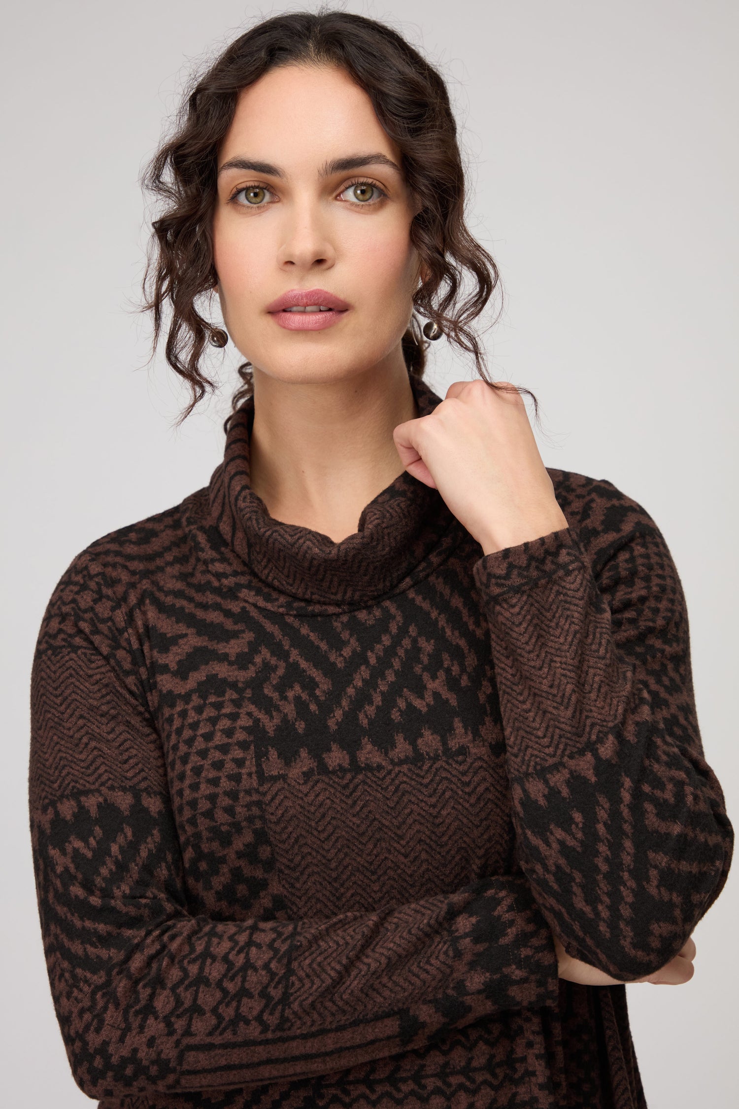 Textured Ikat Patchwork Jersey Dress