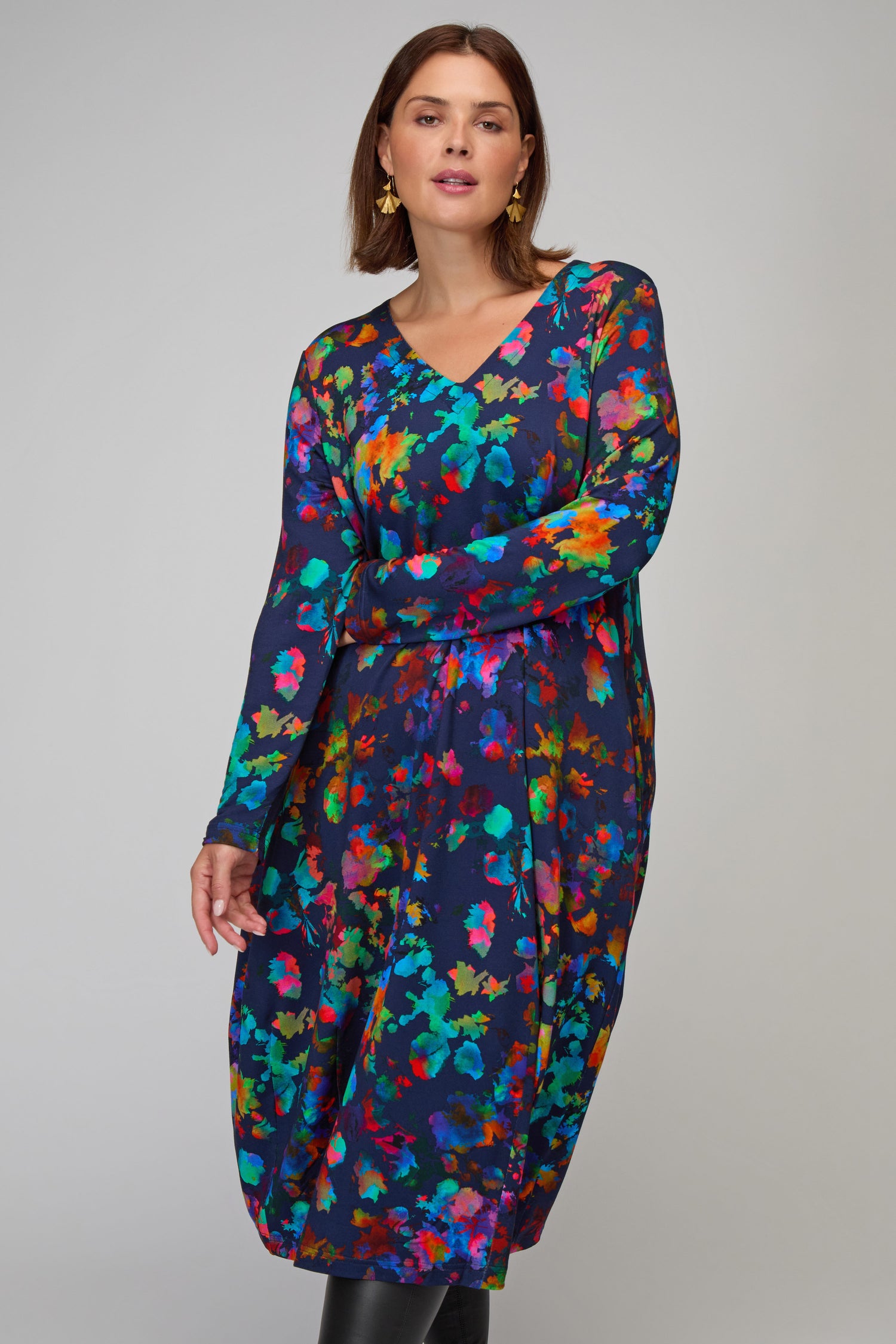 Vivid Petals Jersey Dress