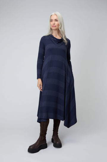 navy blue dress for baby girl Women's Alyssia Button Through Jersey Dress in Navy Print from Crew Clothing main image 0