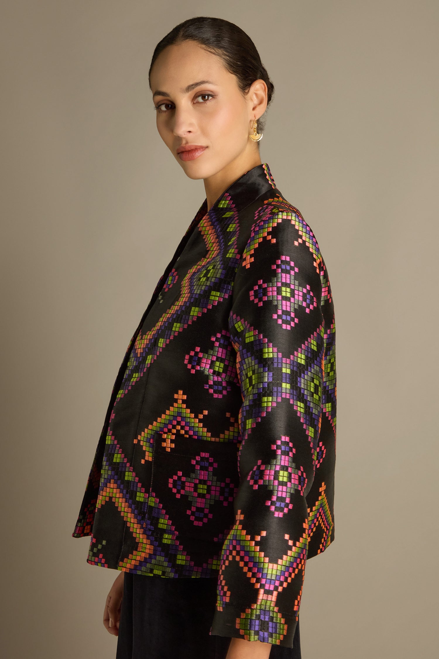 Pixelated Jacquard Jacket