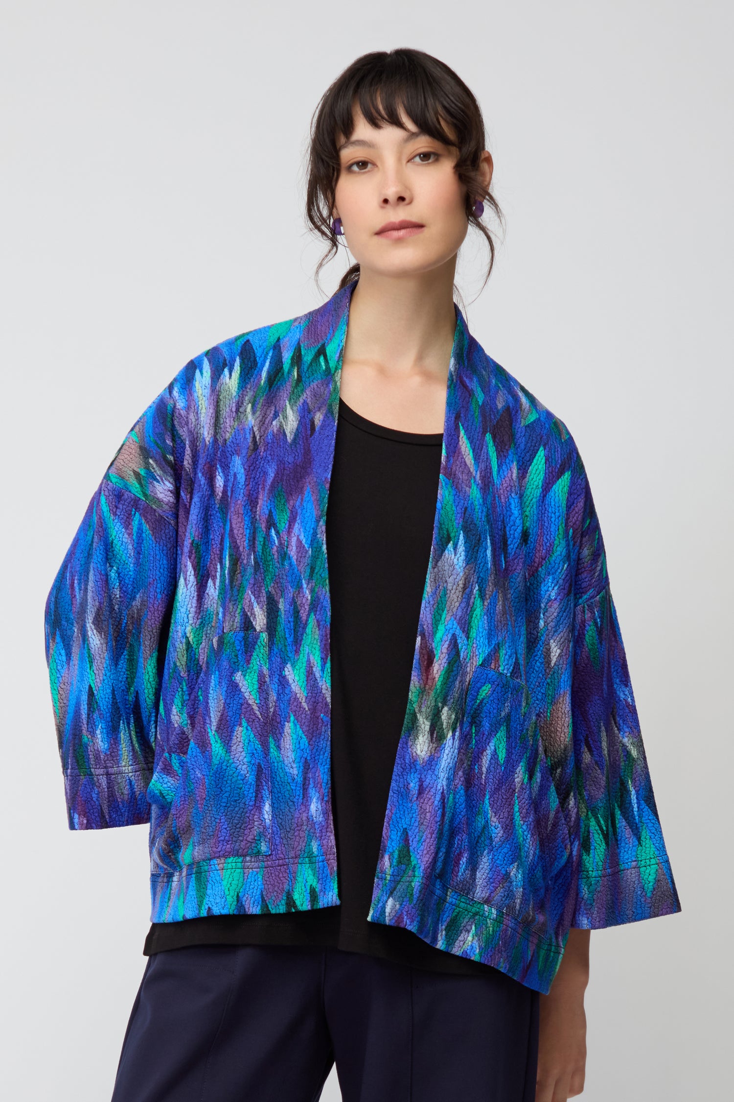 Abstract Feather Jersey Jacket