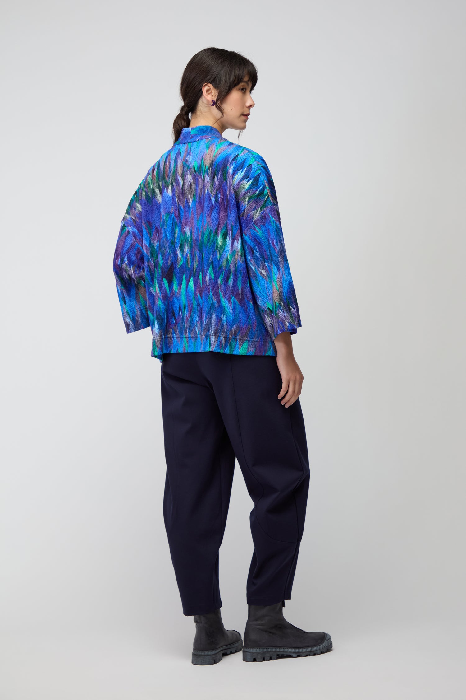 Abstract Feather Jersey Jacket