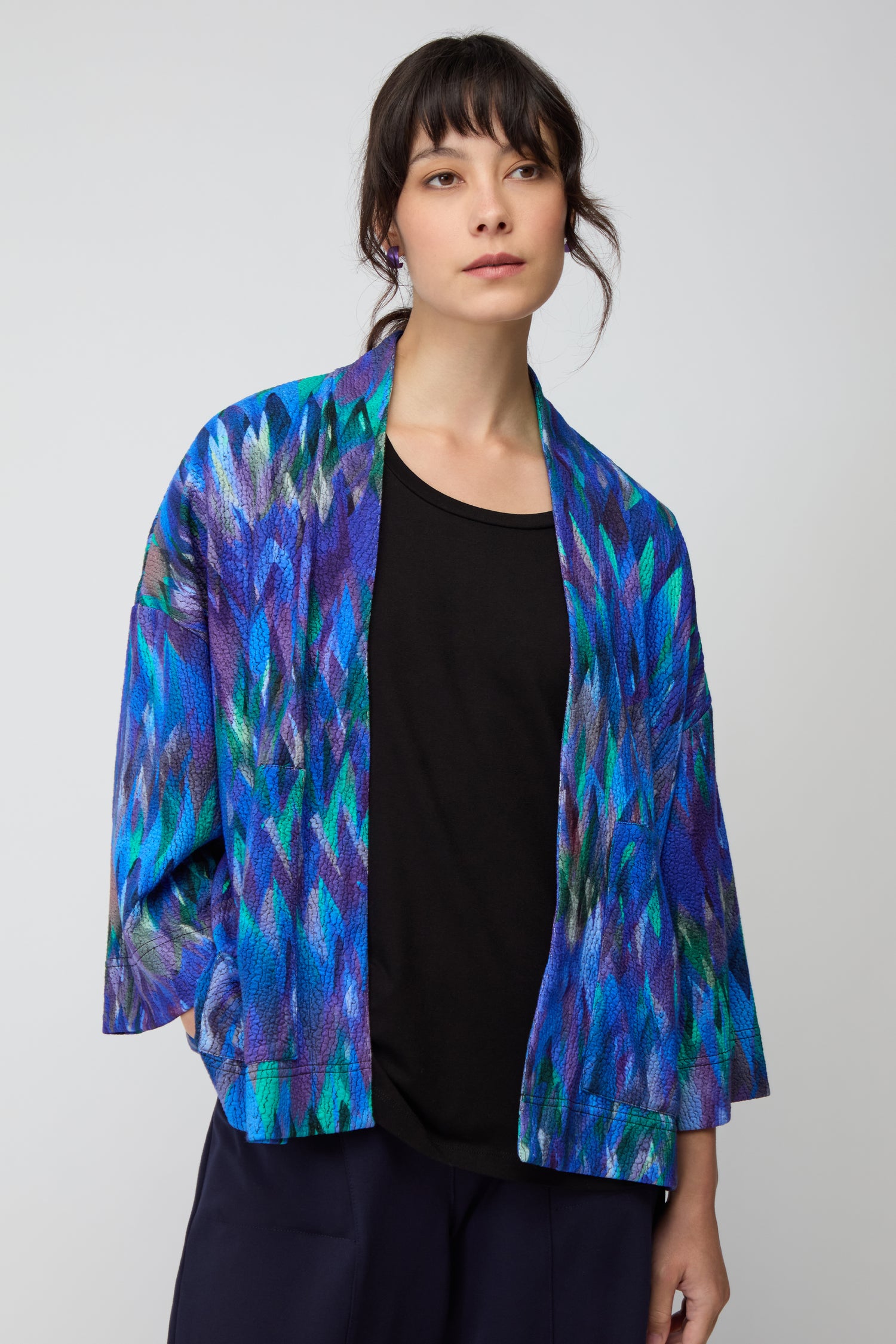 Abstract Feather Jersey Jacket