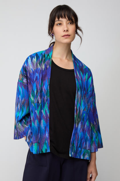 Abstract Feather Jersey Jacket