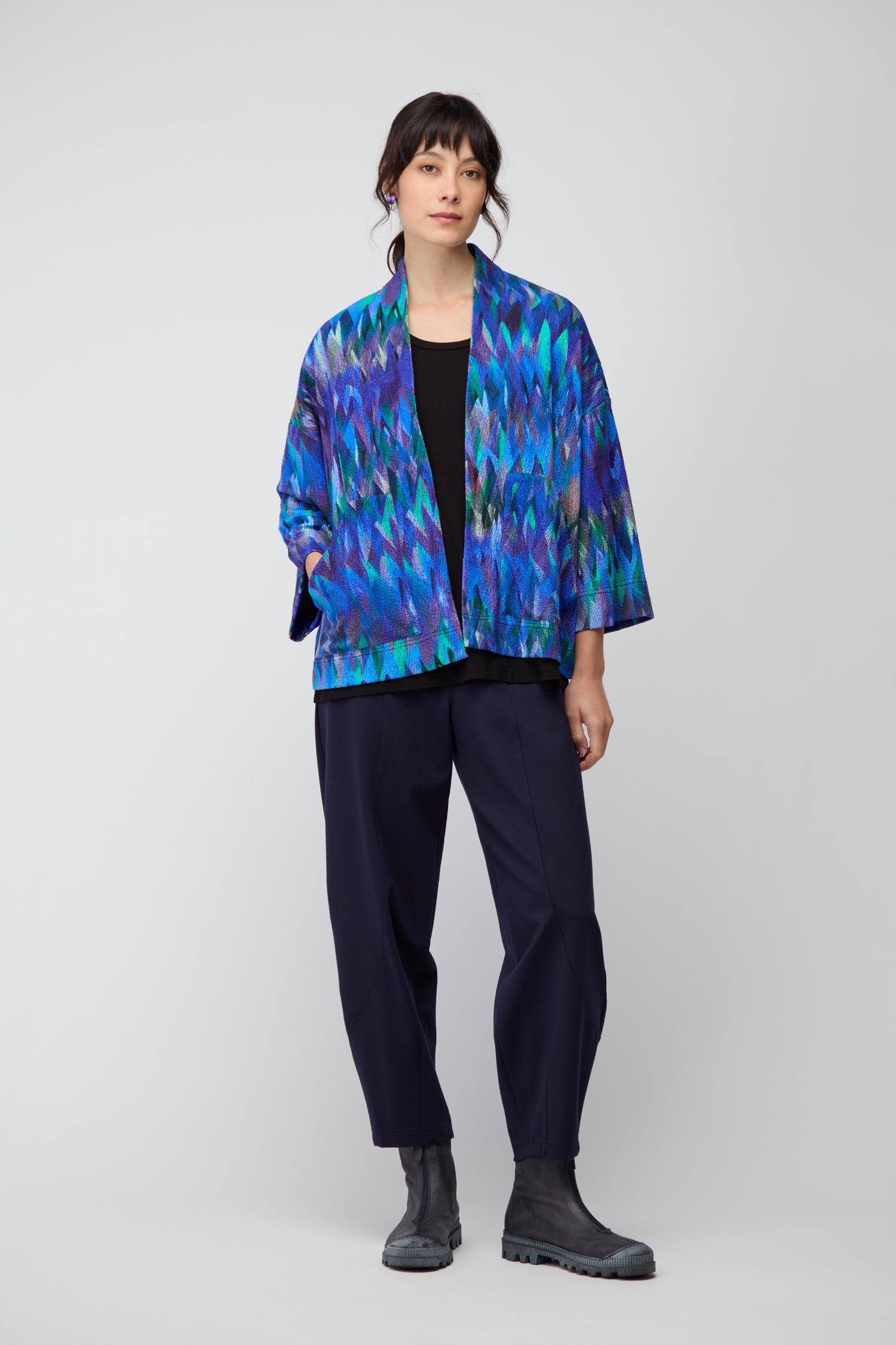 Abstract Feather Jersey Jacket