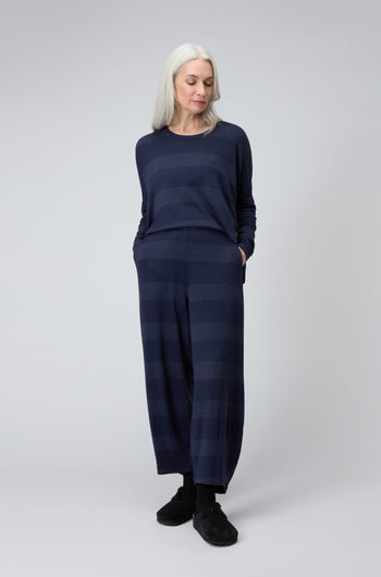 Soft Viscose Jersey Stripe Bubble Trouser