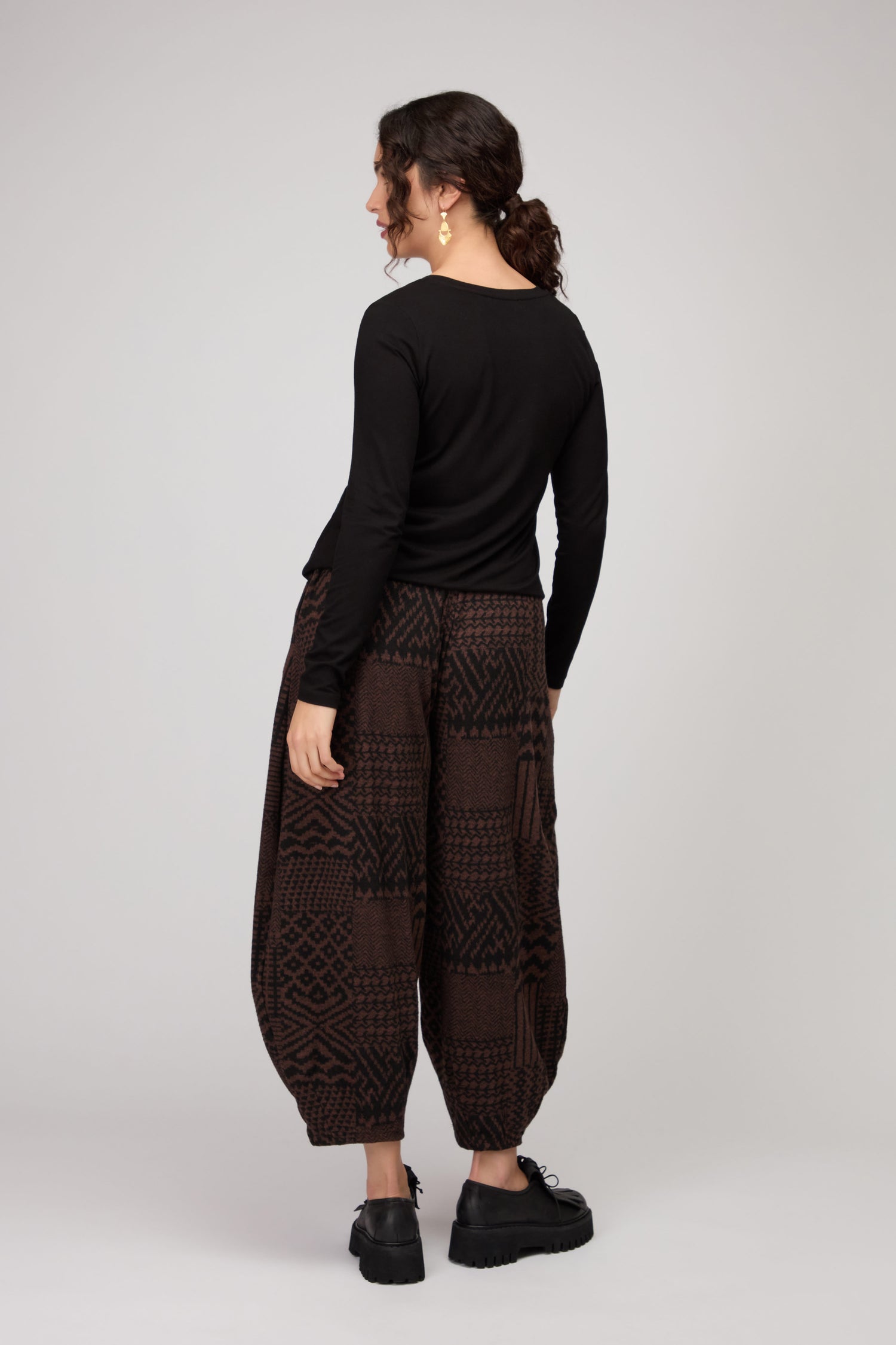 Textured Ikat Patchwork Jersey Bubble Trouser