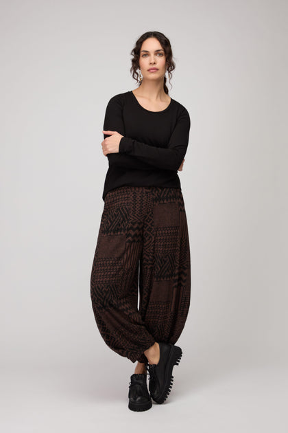 Textured Ikat Patchwork Jersey Bubble Trouser