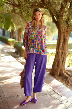 Textured Viscose Bubble Trousers
