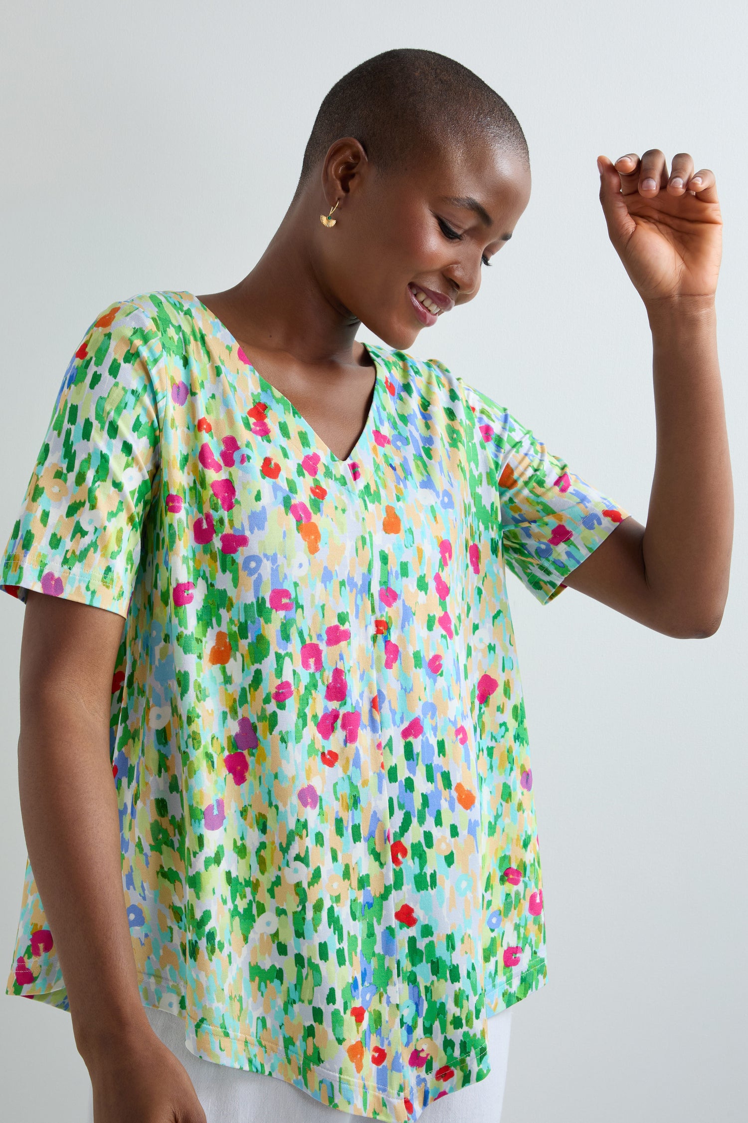 Impressionist Garden Jersey Tunic