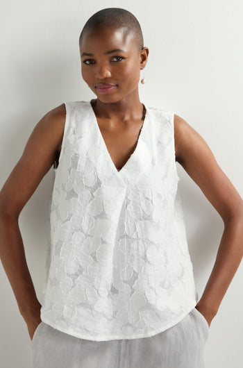 Etched Floral Viscose Vest