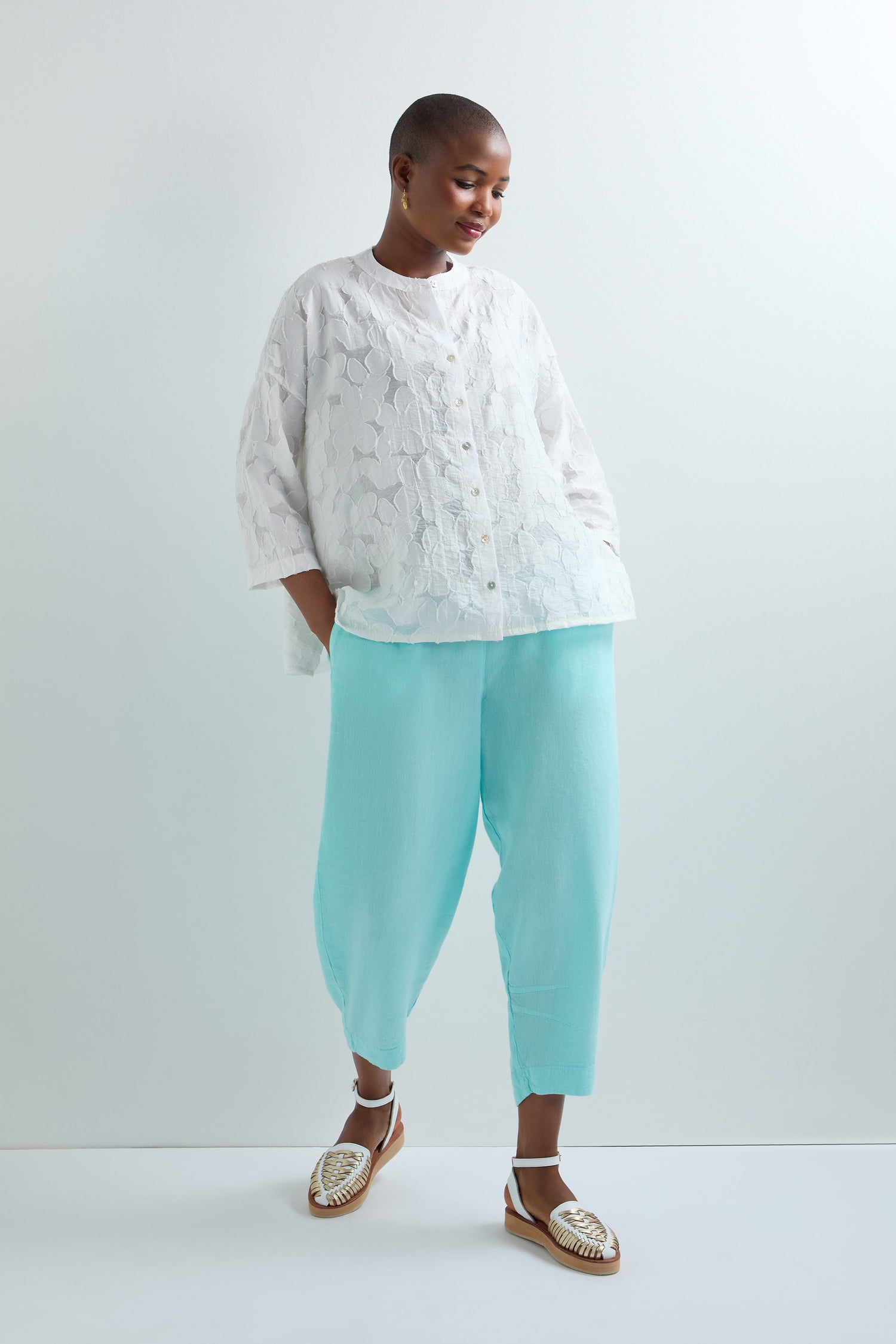 Etched Floral Viscose Shirt