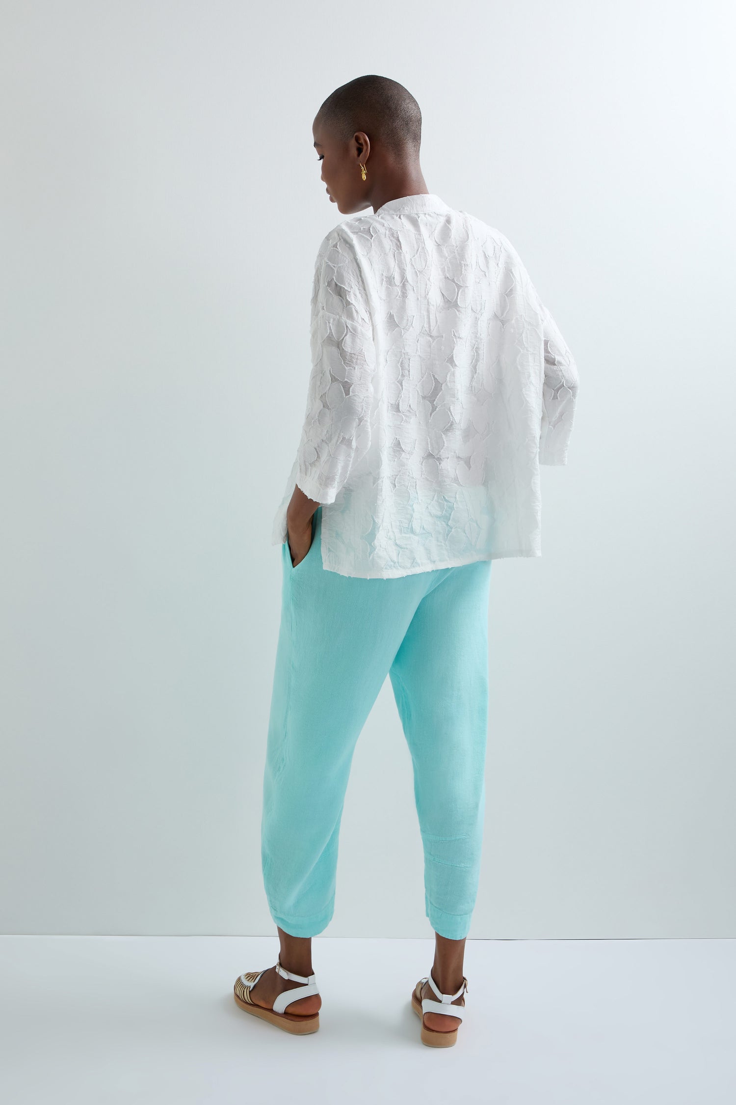 Etched Floral Viscose Shirt