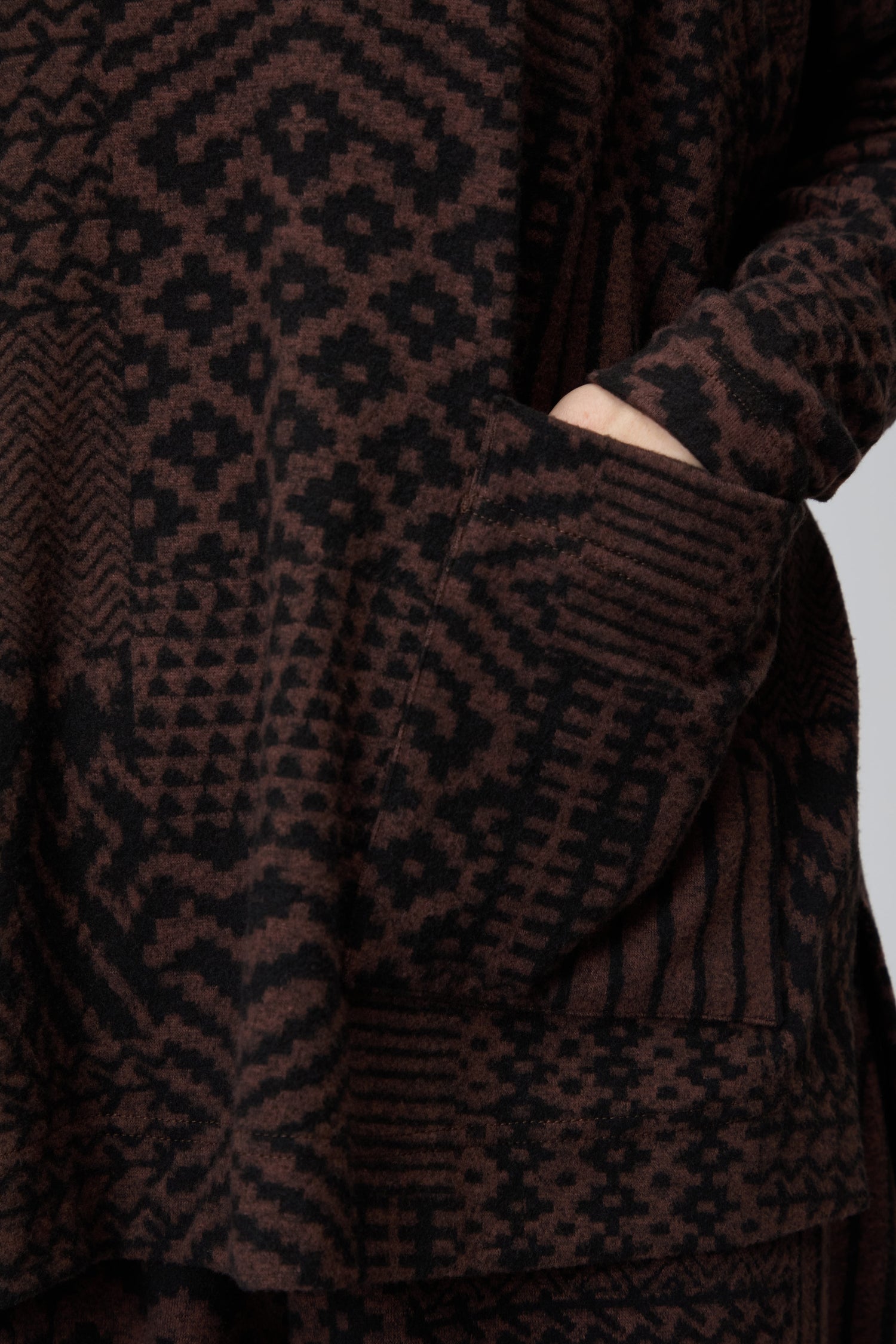 Textured Ikat Patchwork Jersey Top