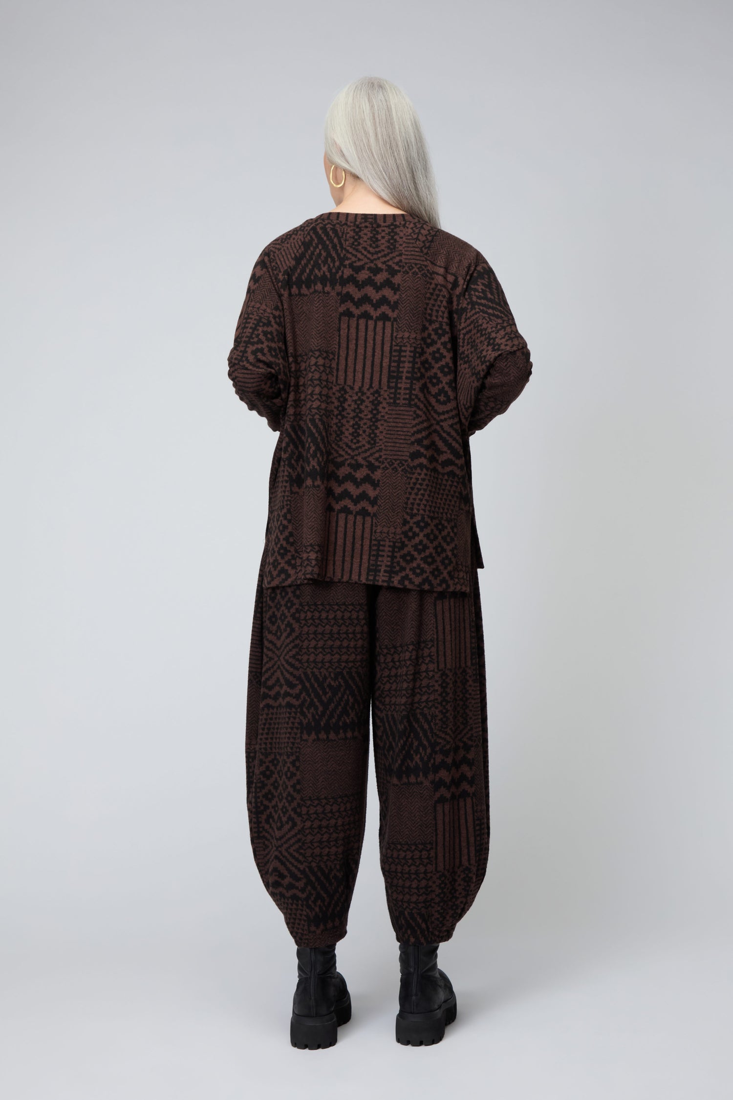 Textured Ikat Patchwork Jersey Top