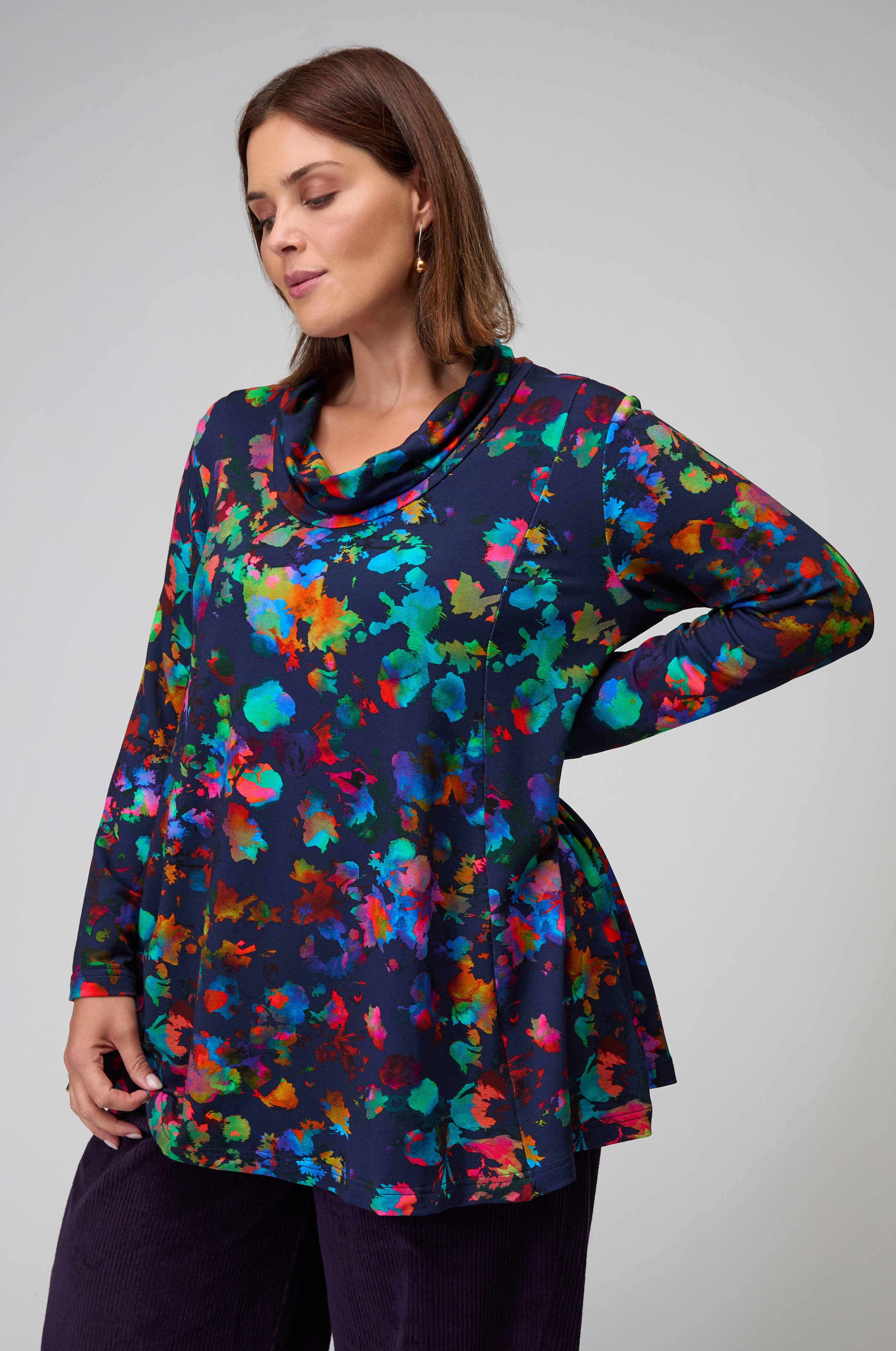 Vivid Petals Jersey Tunic – Sahara