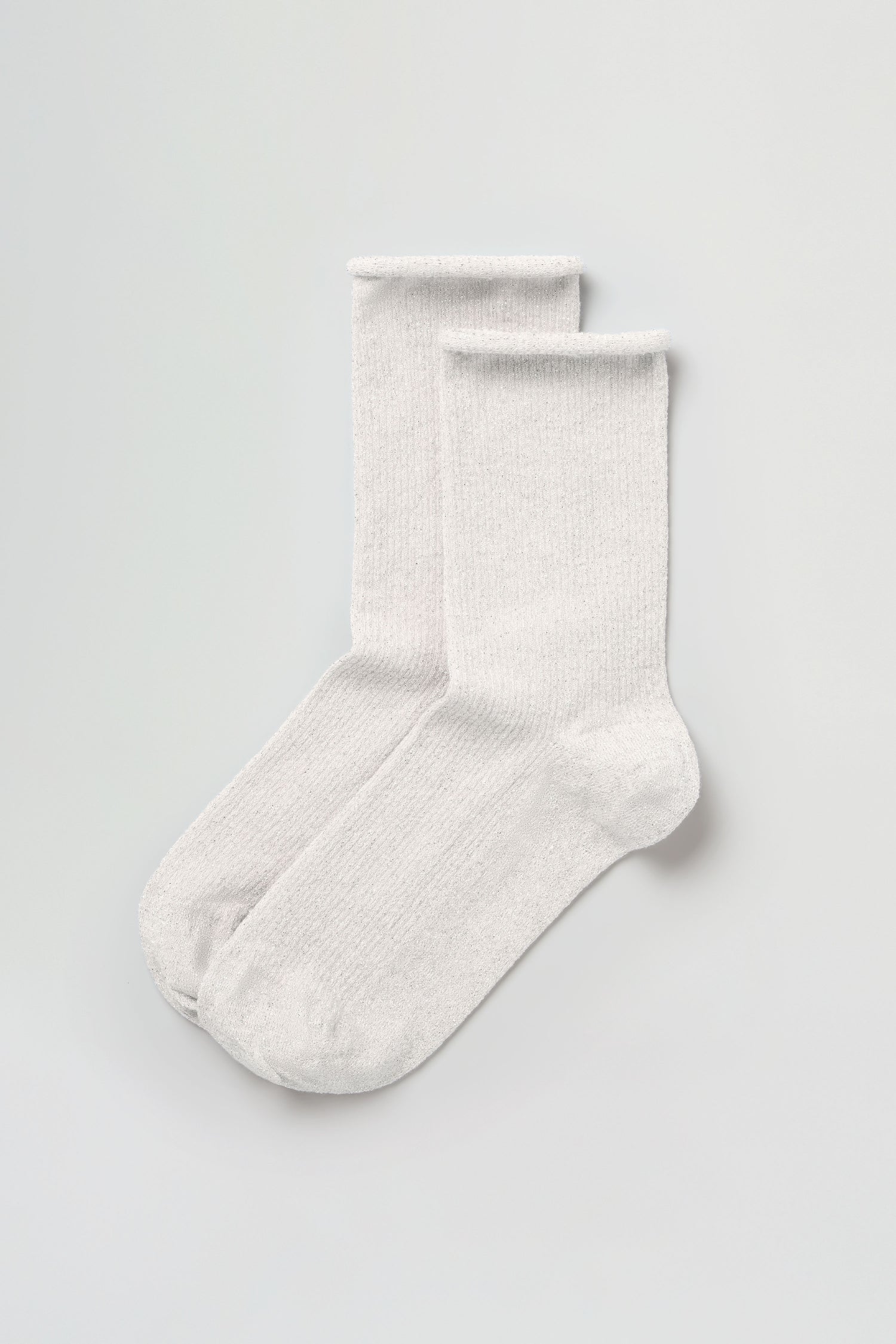 A pair of Bamboo Sparkle Cloud Socks is laid flat on a light gray background.