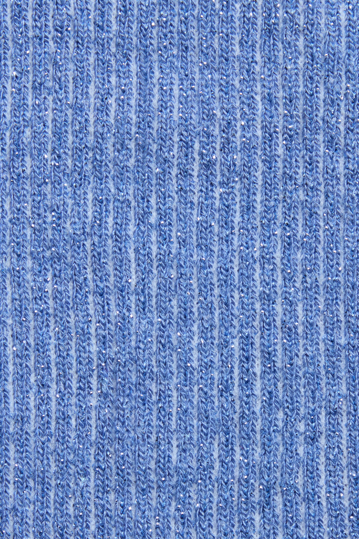 Close-up of Bamboo Sparkle Blue Socks reveals blue ribbed knit fabric with vertical textured lines and fine yarn fibers, highlighting their soft bamboo touch.