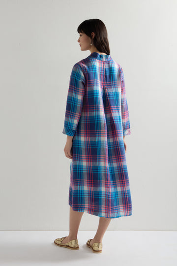 Linen Check Placket Dress Multi / 3