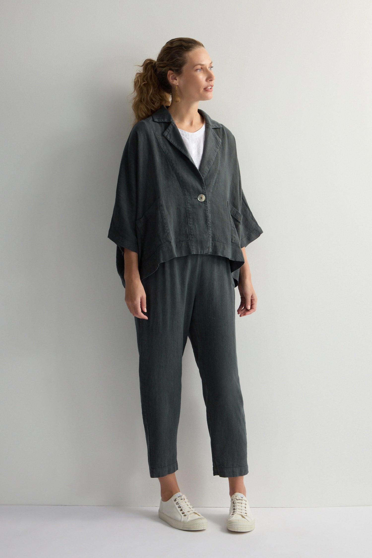 Twisted Linen Boxy Jacket