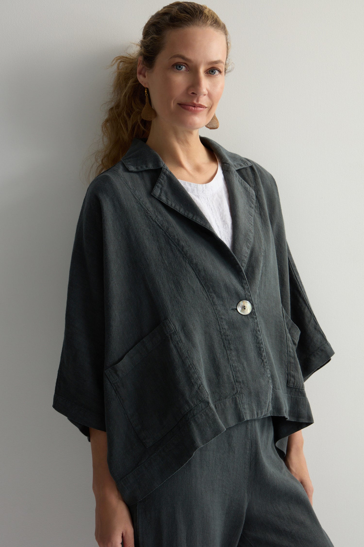 Twisted Linen Boxy Jacket