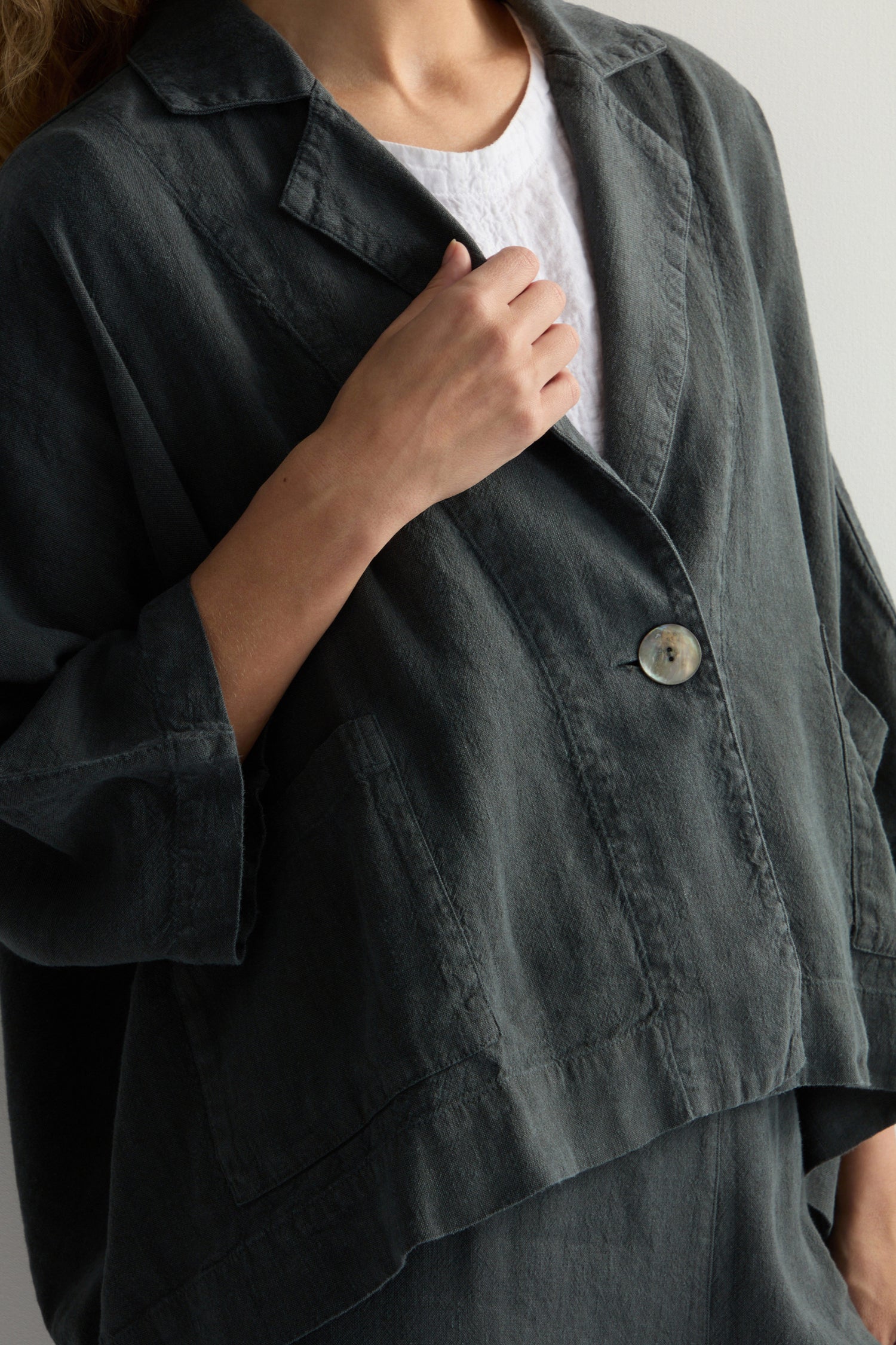 Twisted Linen Boxy Jacket