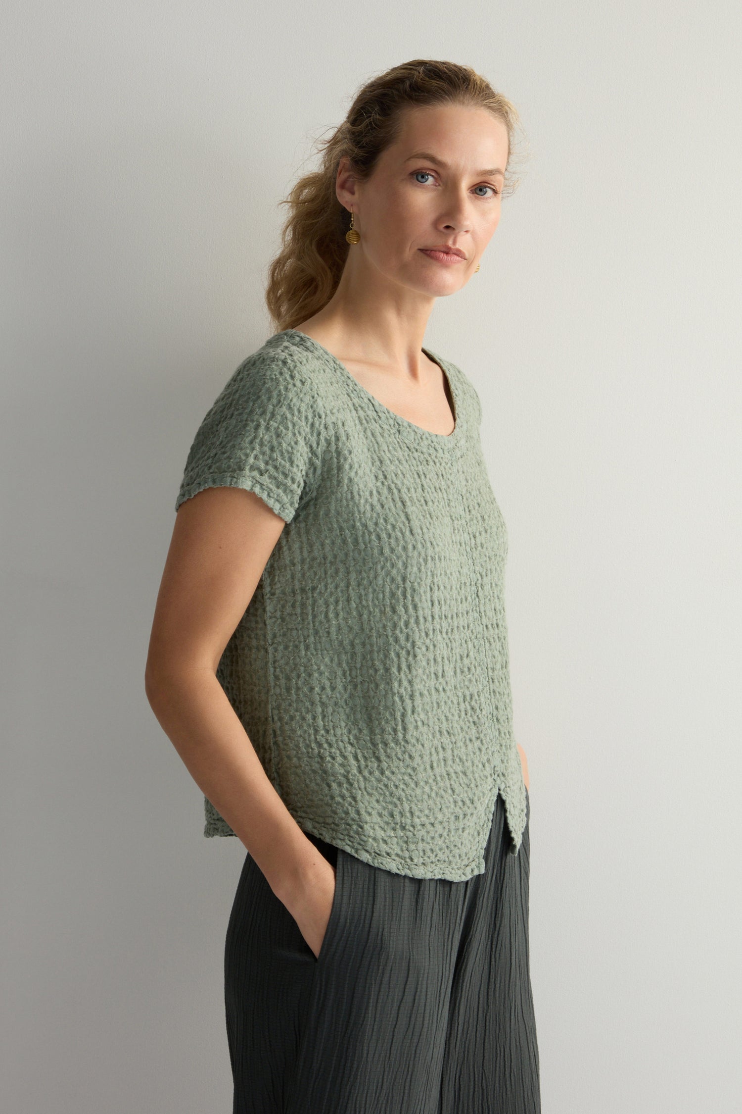 Waffle Linen Top