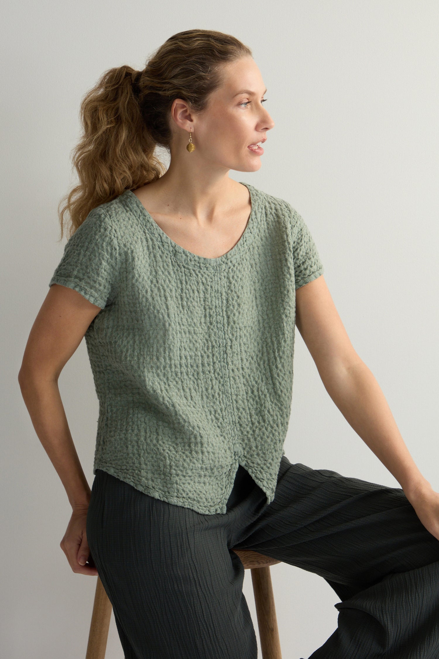 Waffle Linen Top