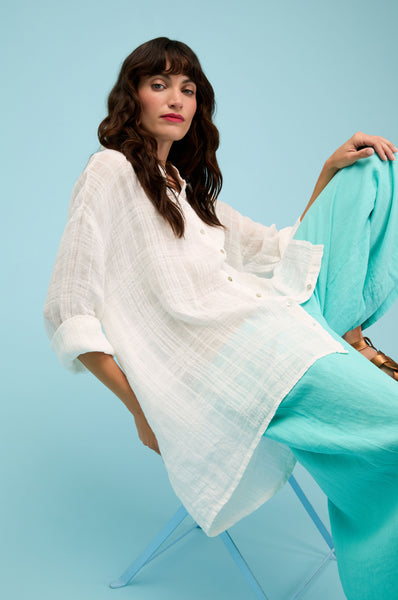 Gauzy Linen Relaxed Shirt – Sahara