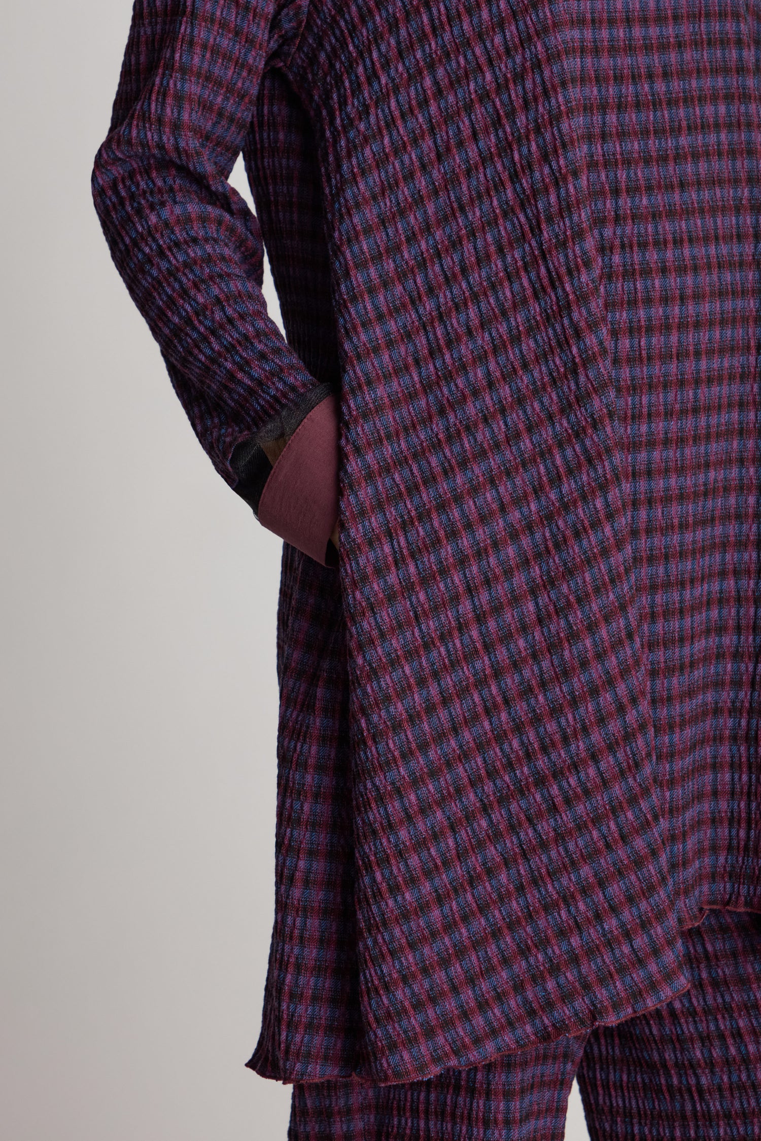 Satin Cowl Check Tunic