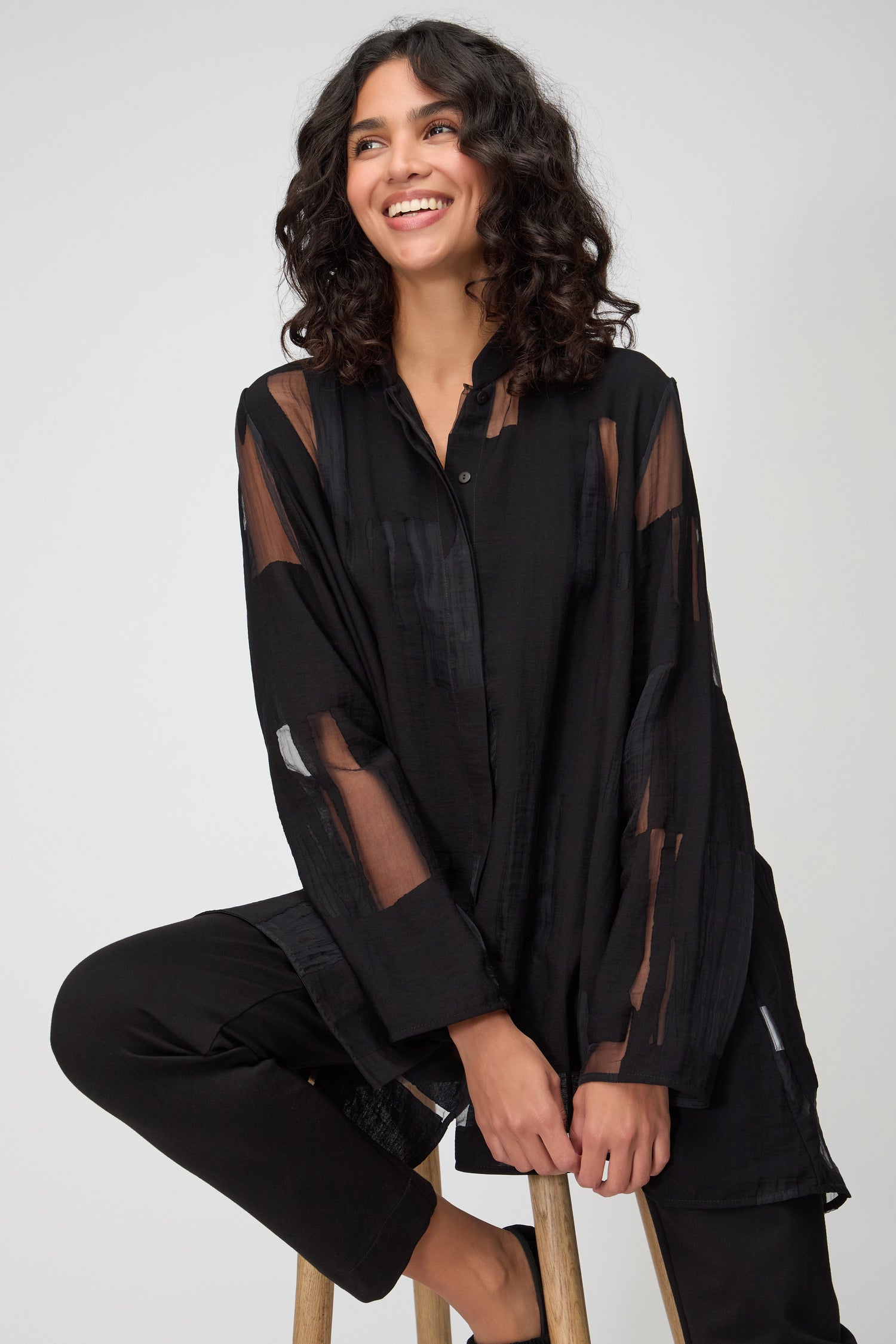 Black Cut Out Shirt