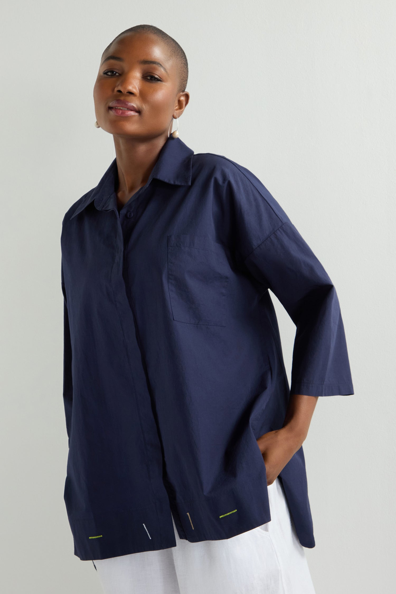 Hem Stitch Detail Shirt