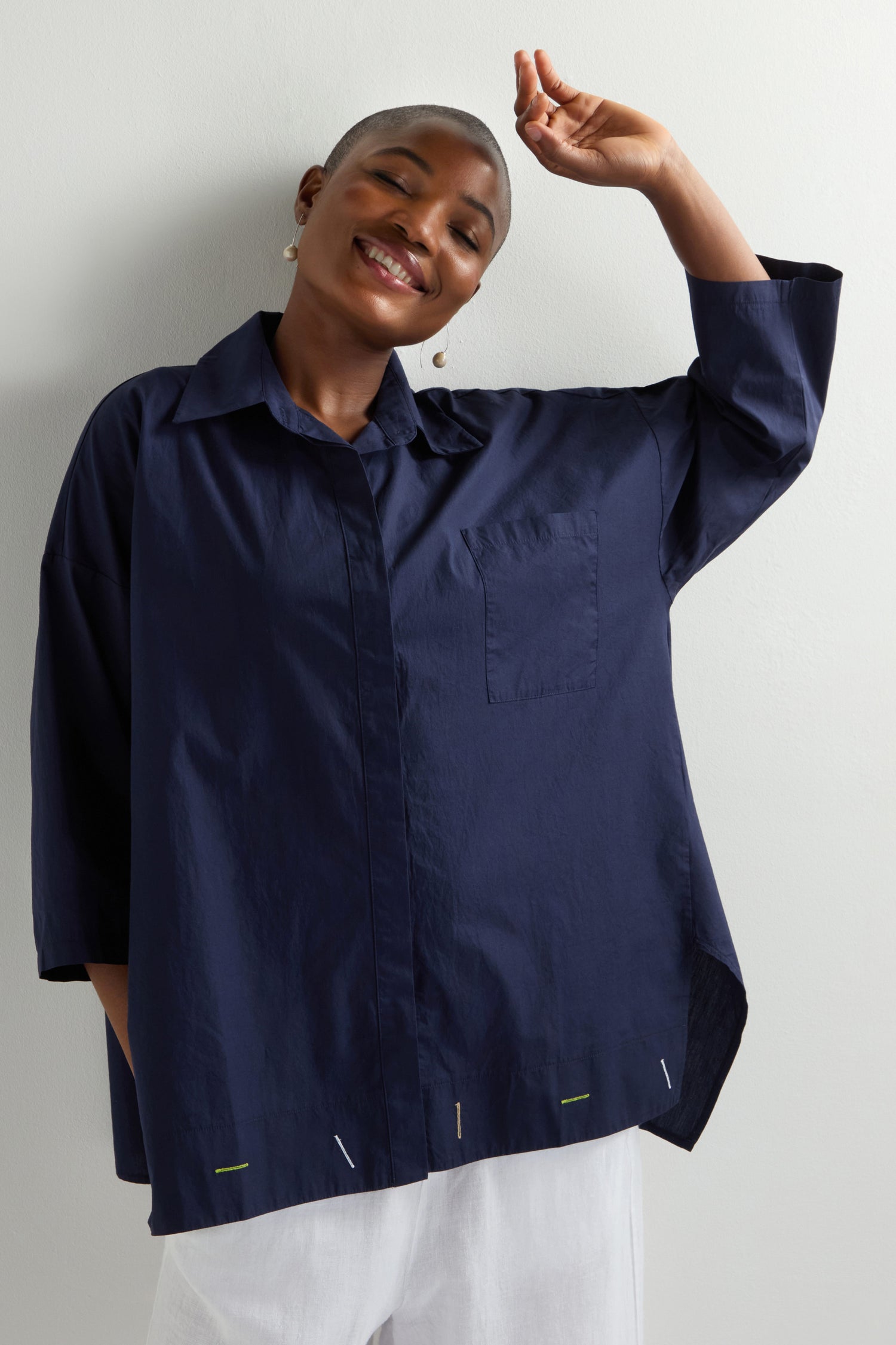 Hem Stitch Detail Shirt