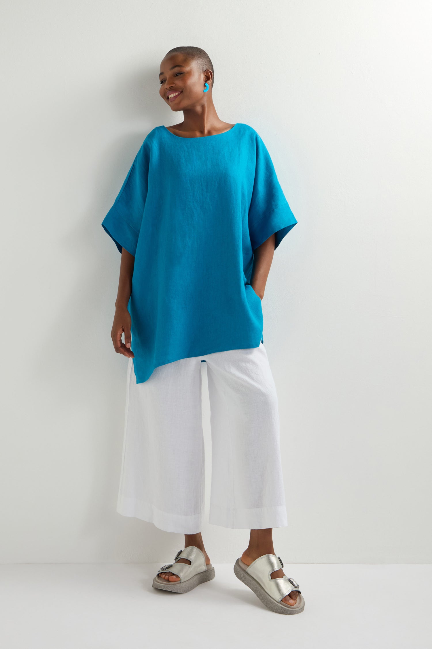 Button Back Linen Tunic