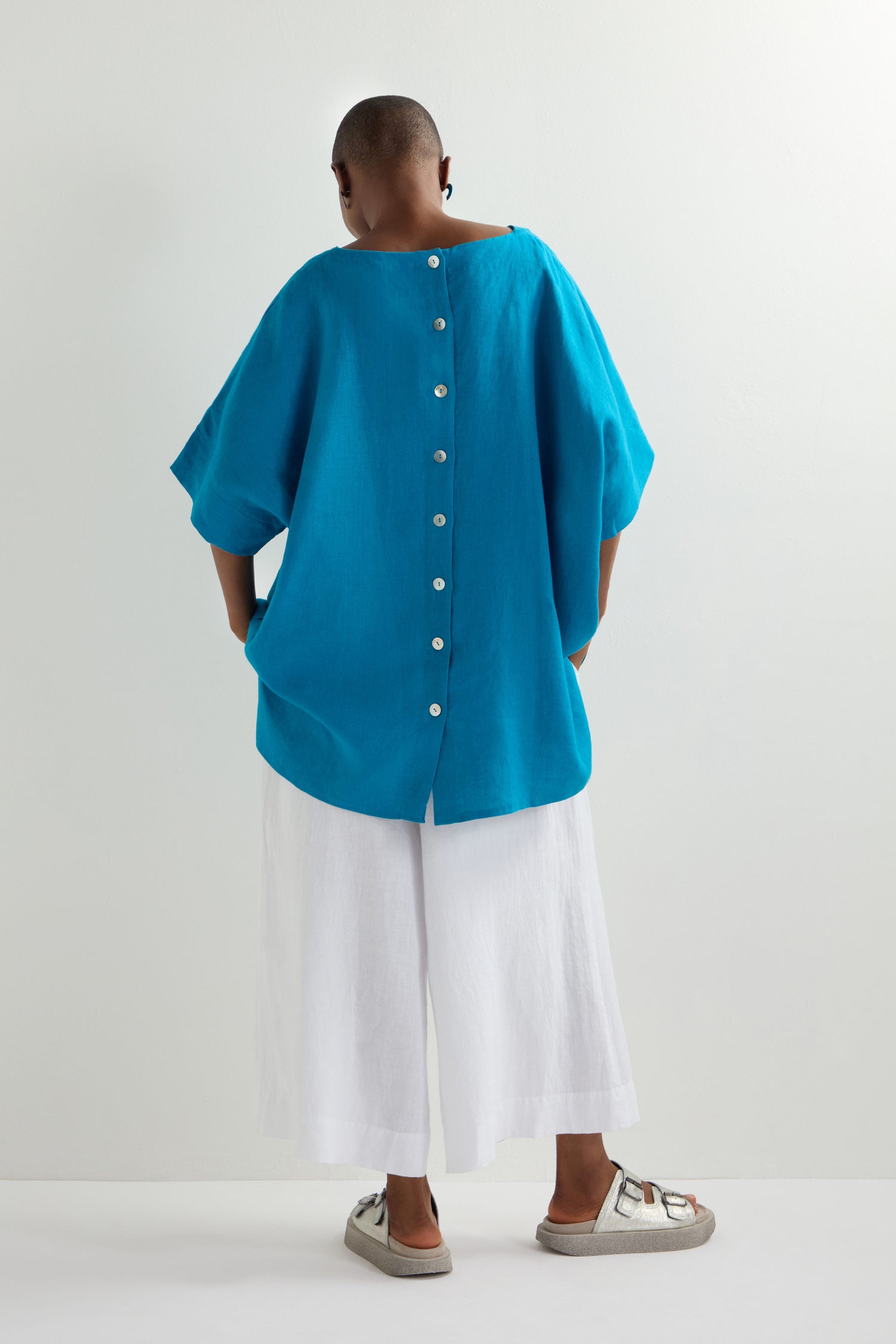 Button Back Linen Tunic