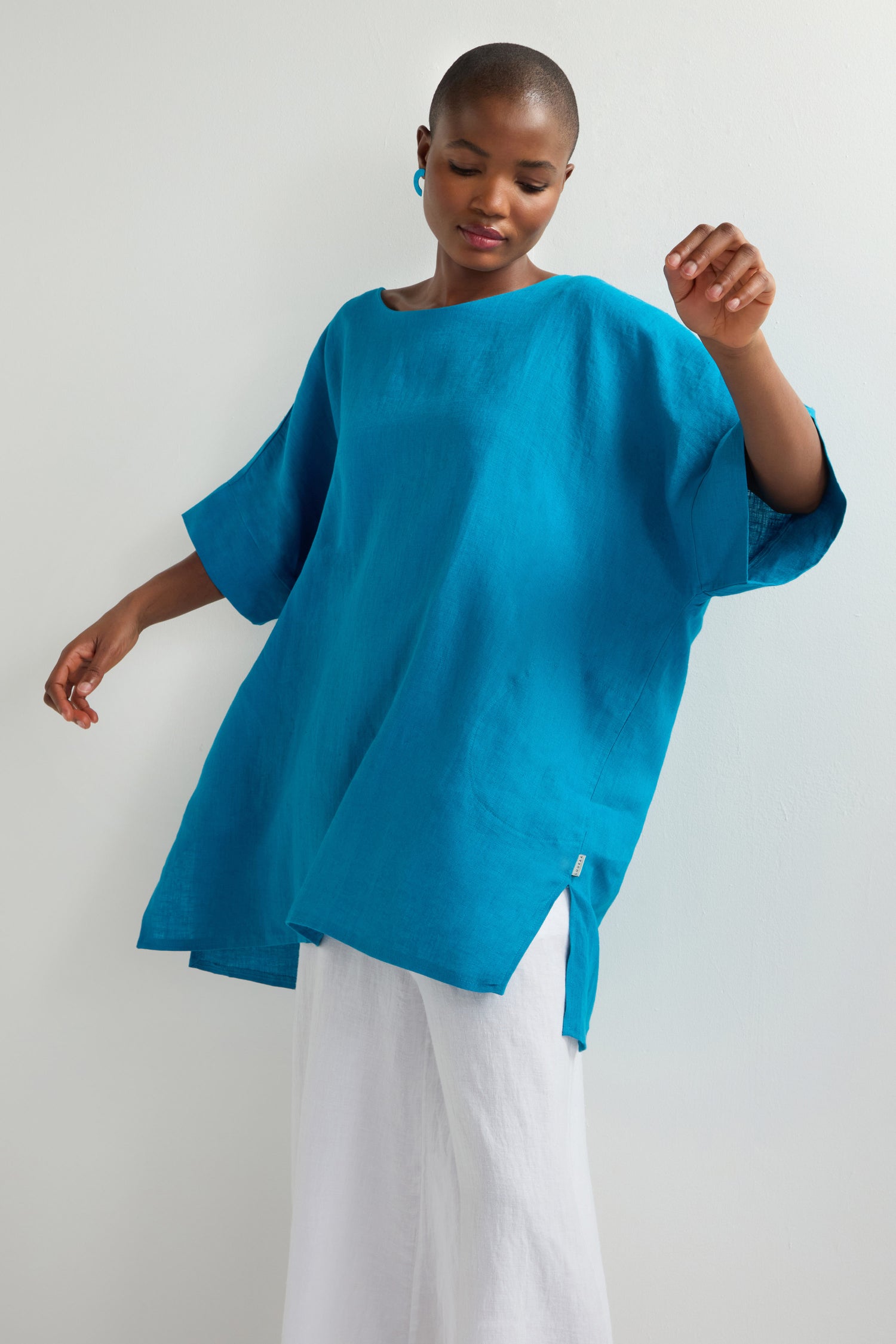 Button Back Linen Tunic